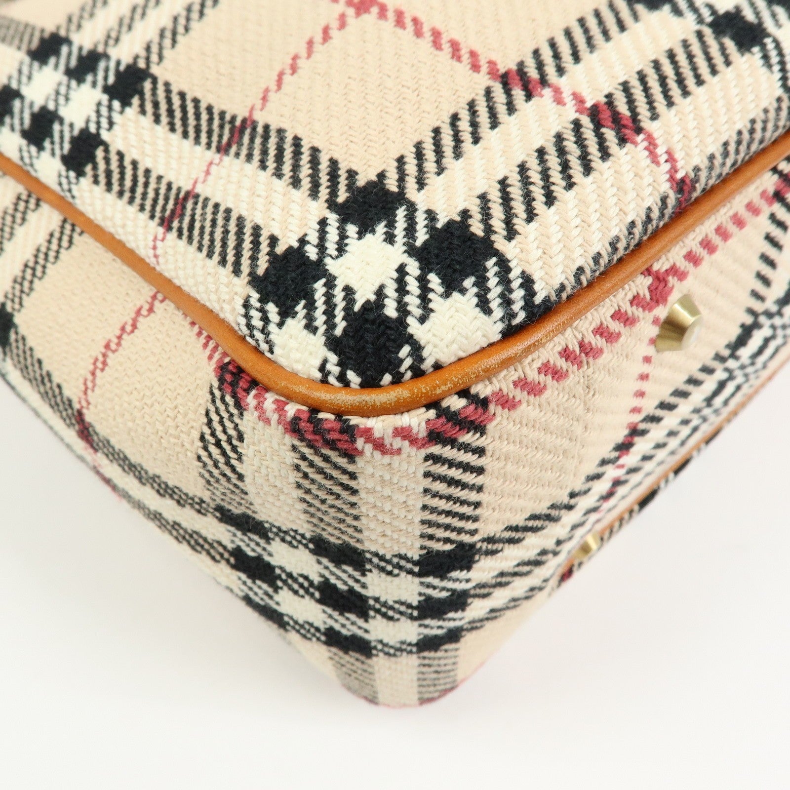 Burberry Nova Plaid Tote Bag - Beige, Canvas