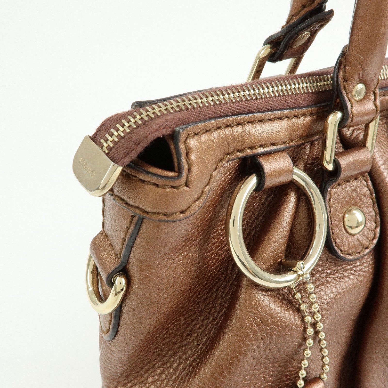 GUCCI Sukey Interlocking G Leather 2Way Bag Shoulder Bag