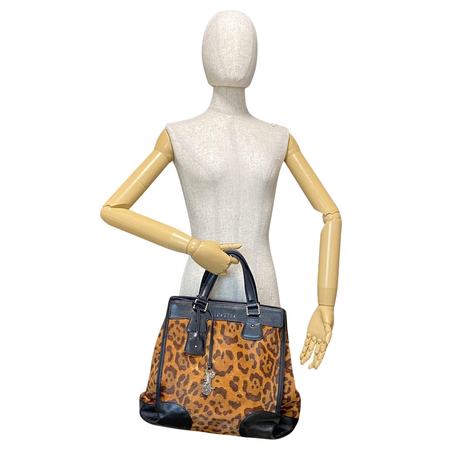 Celine Leopard Top Handle Bag - Brown, Pony Hair