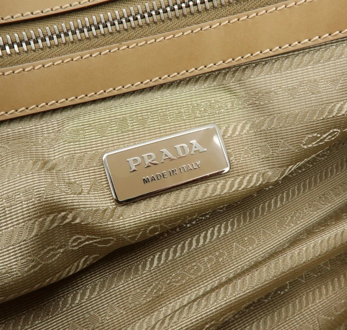 Prada Shoulder Bag - Beige, Nylon and Leather