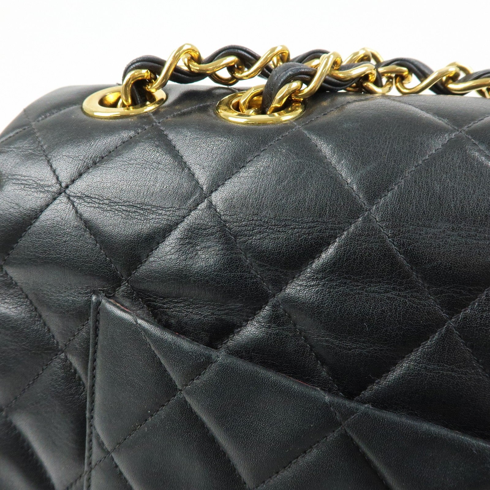 CHANEL Jumbo Matelasse 34 Lamb Skin Chain Shoulder Bag Black