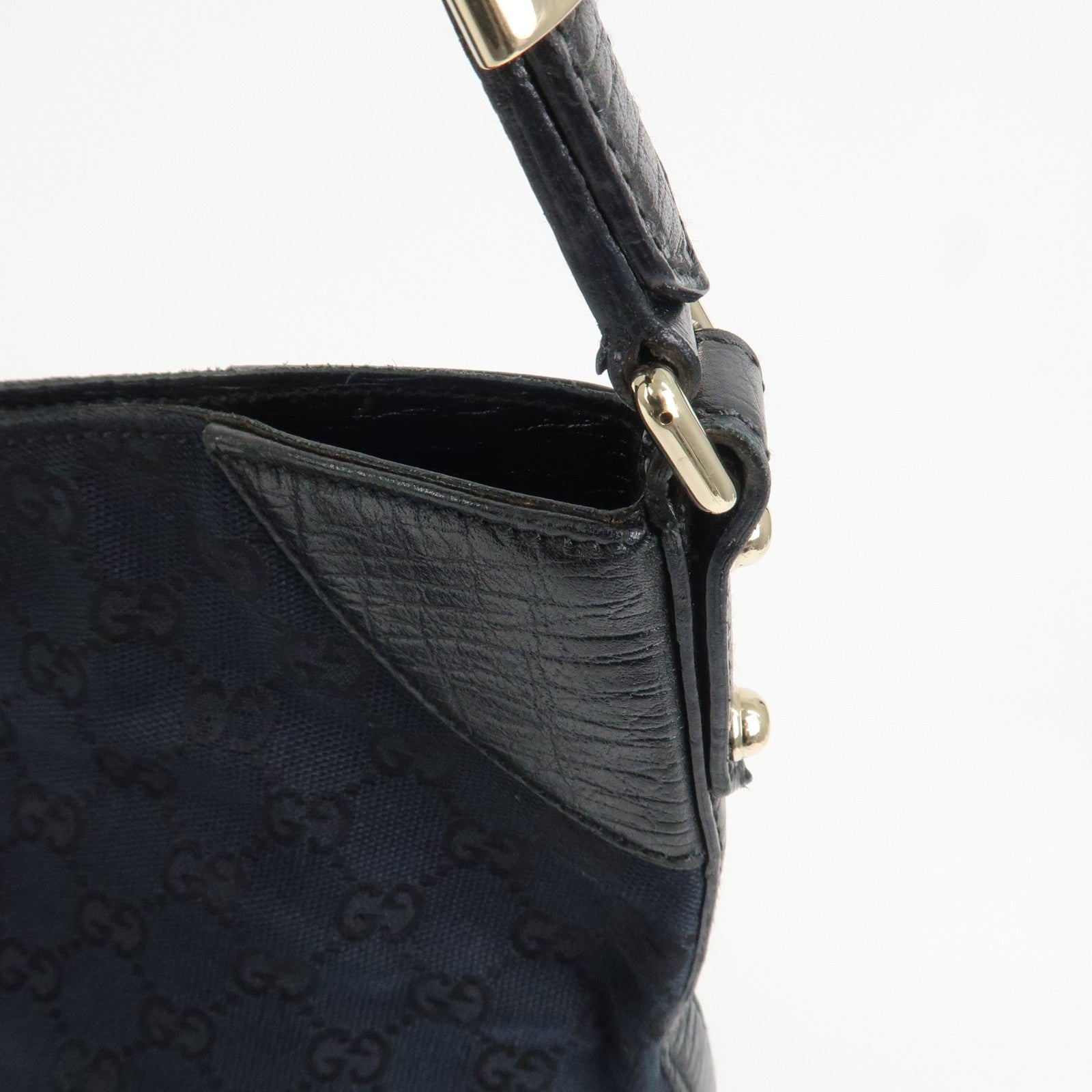 Gucci Horsebit Shoulder Bag - Black, Canvas