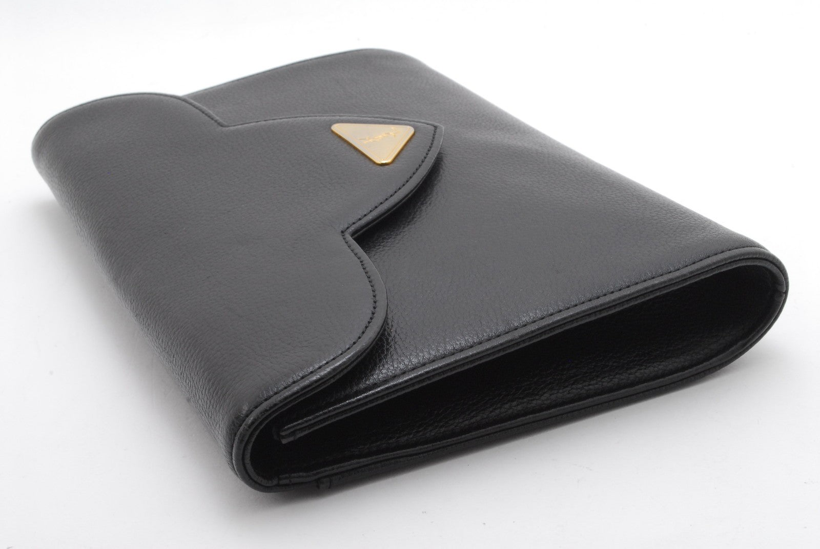 Saint Laurent Yves Clutch Bag - Black, Leather