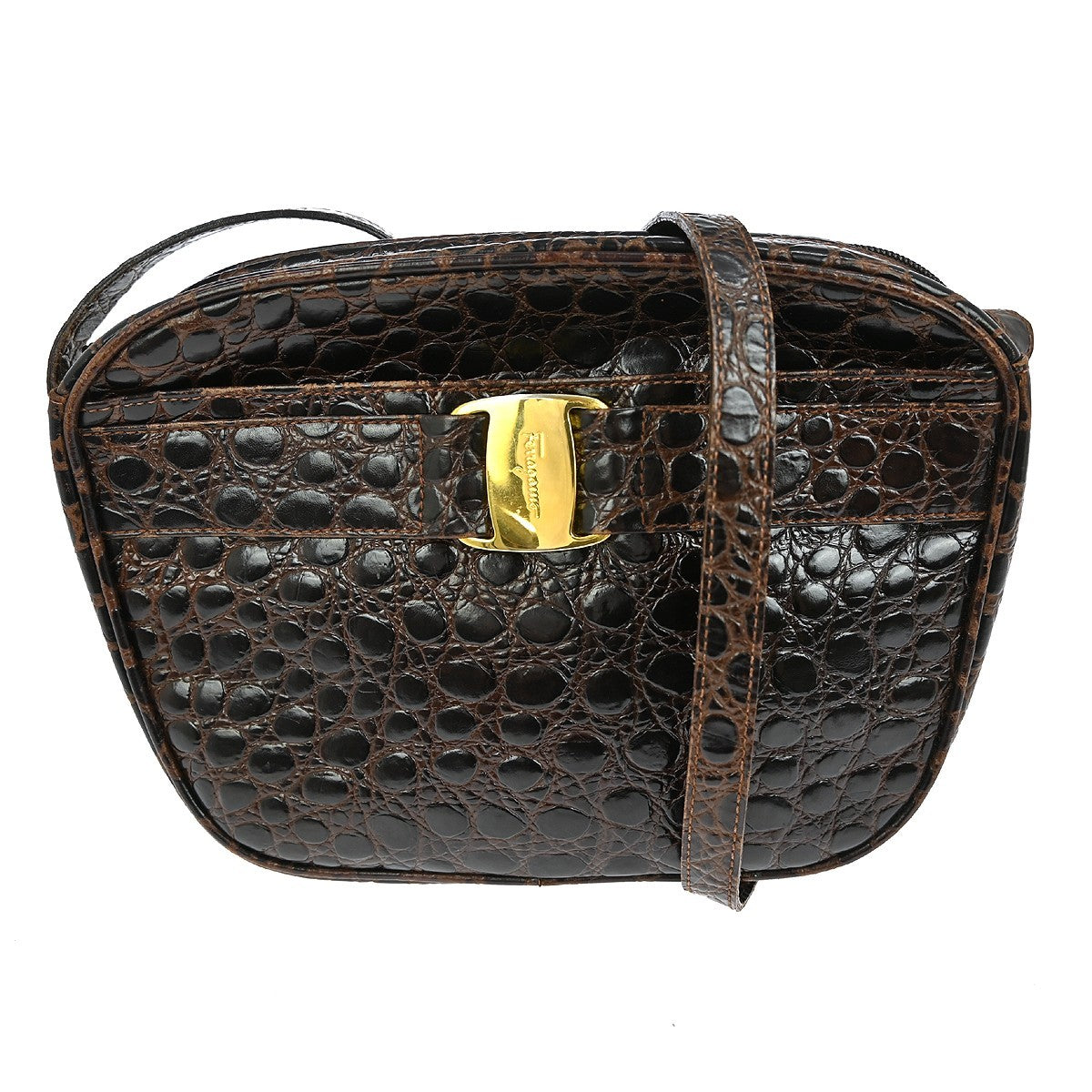 Salvatore Ferragamo Vara Shoulder Bag - Brown, Leather