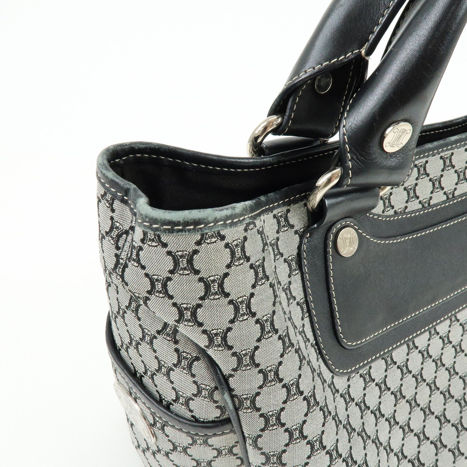 Celine Macadam Boogie Hand Bag - Navy, Canvas Leather