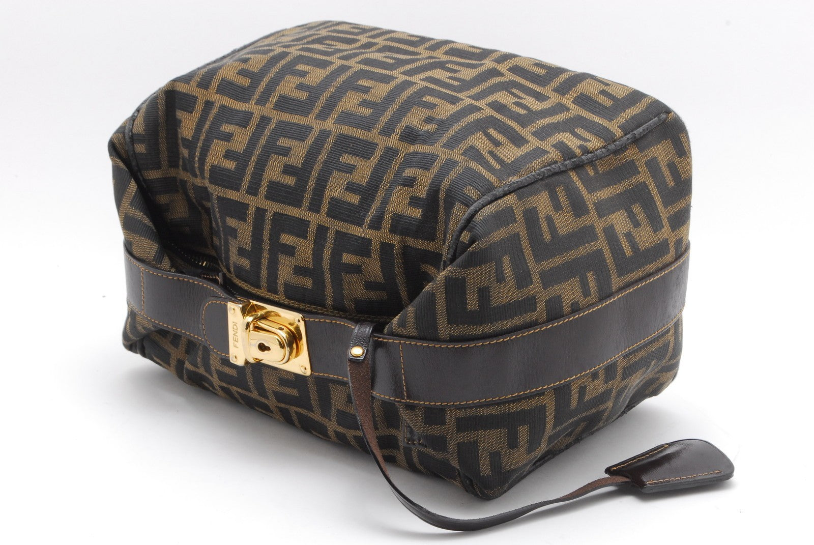 Fendi FF Vanity Hand Tote Bag - Gold, Canvas Leather