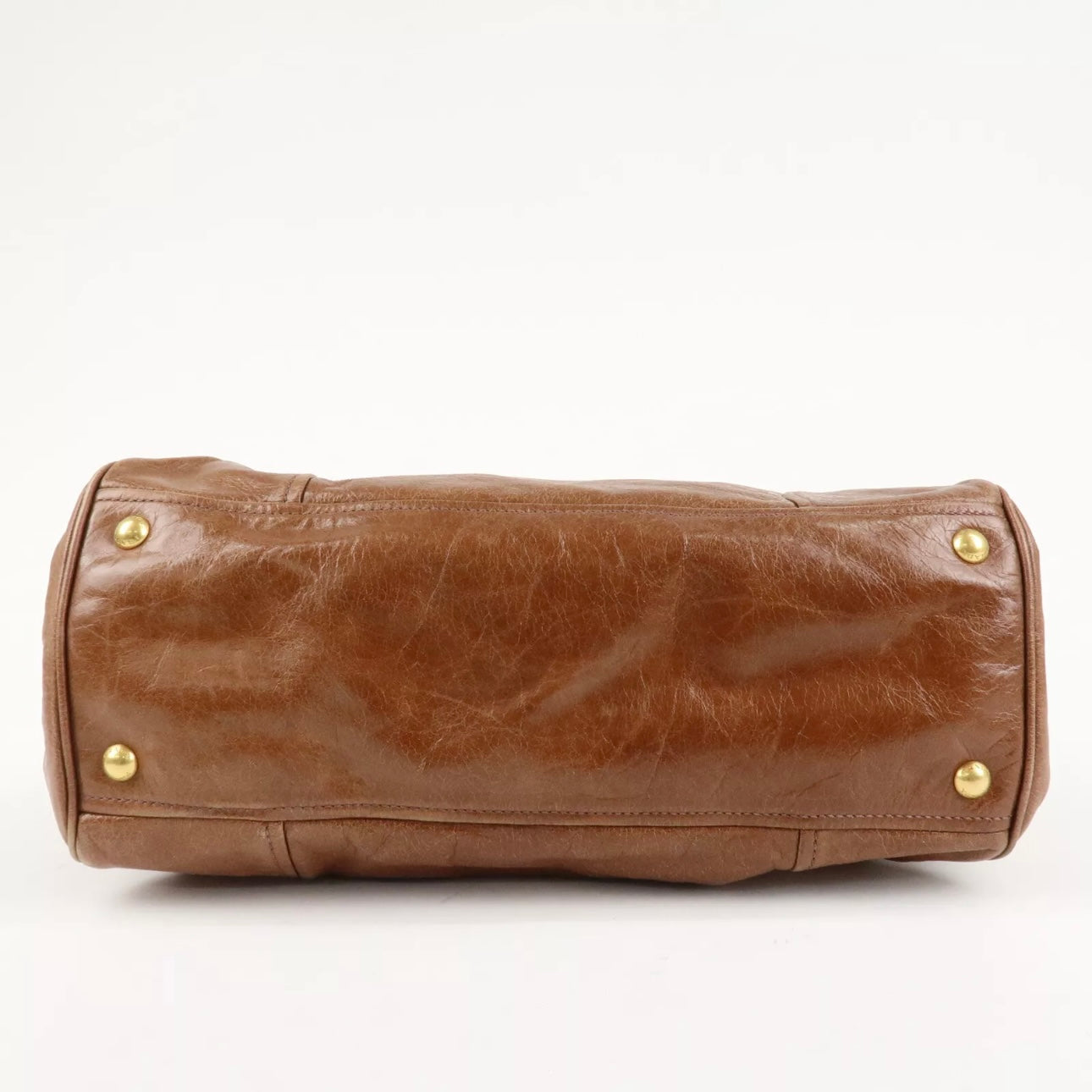 PRADA Leather Shoulder & Hand Bag Brown