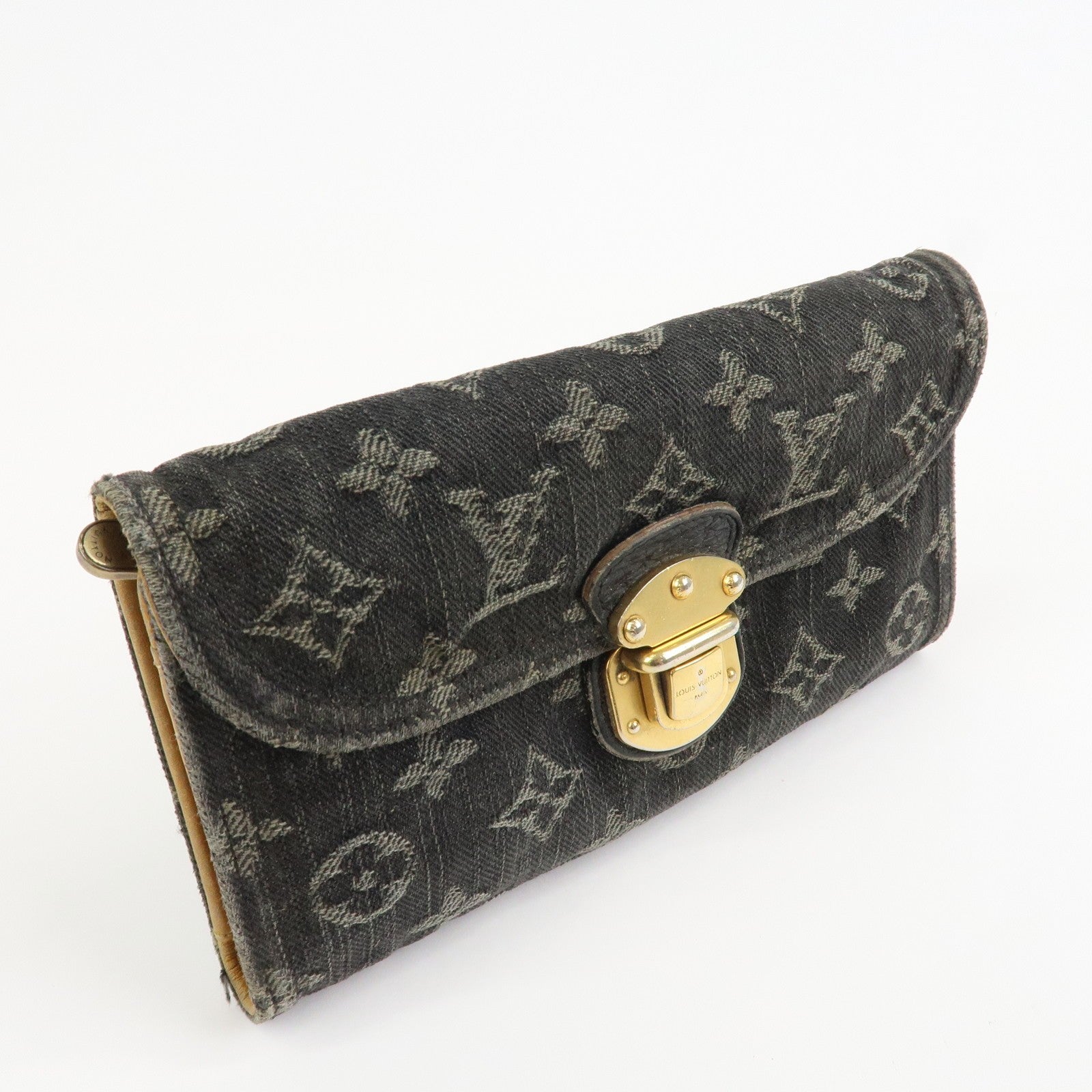Louis Vuitton Portefeuille Amelia Wallet - Noir, Monogram Denim