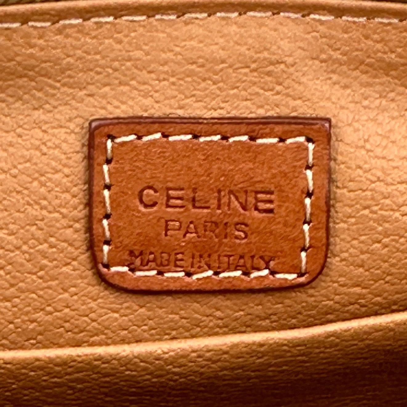 Celine Macadam Makeup Cosmetic Pouch - Brown, PVC Leather