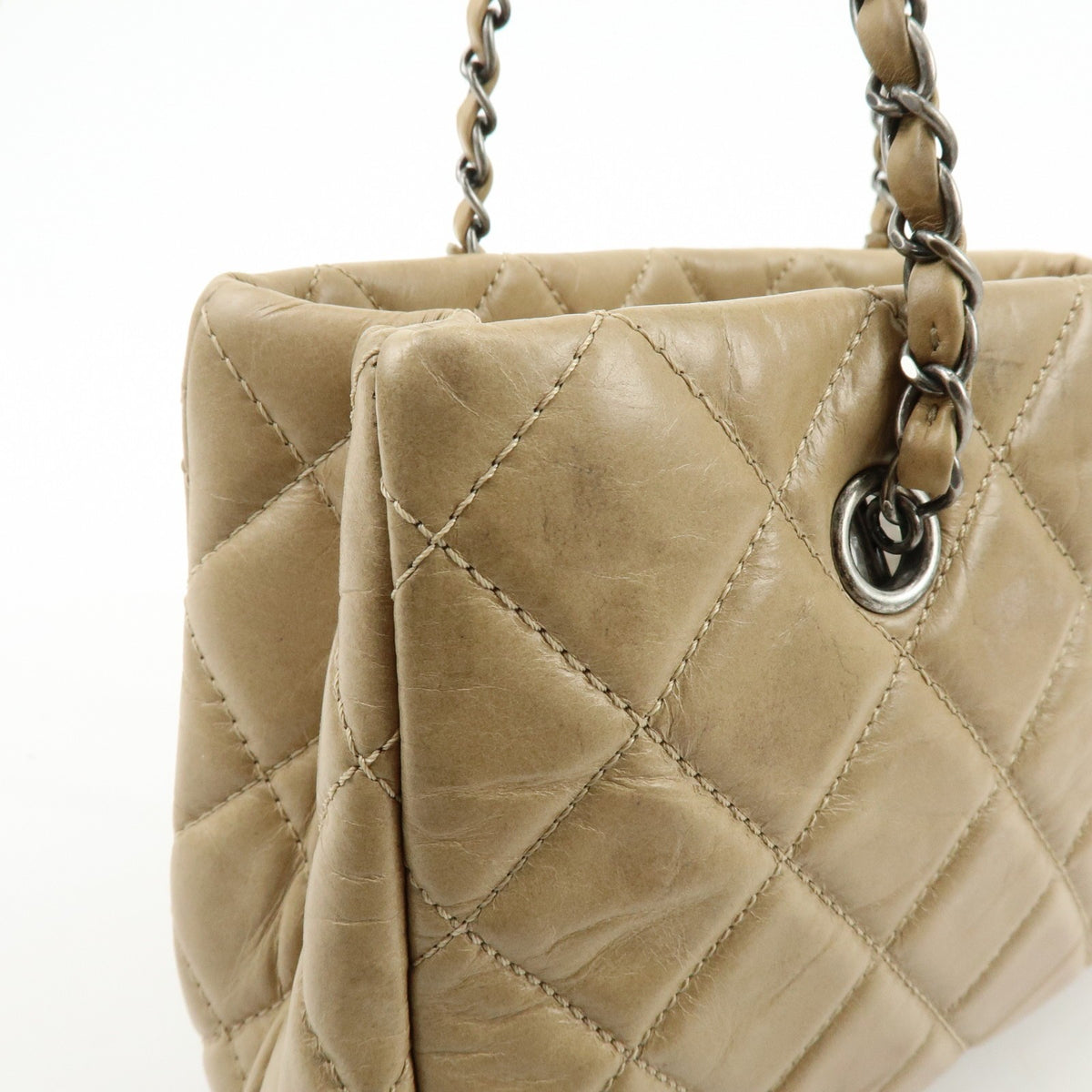 Chanel COCO Mark Matelasse Chain Shoulder Bag - Beige, Calf Skin
