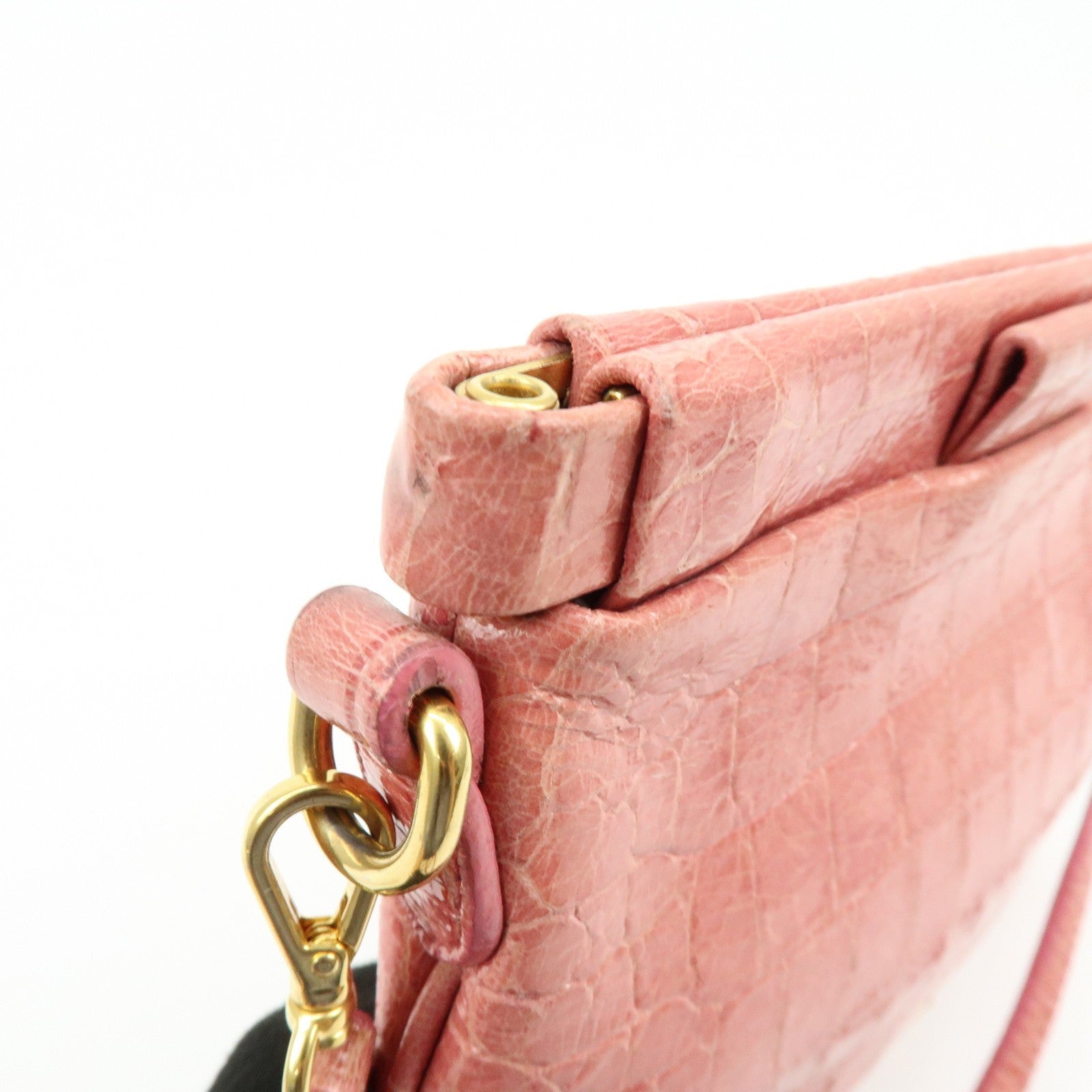 Miu Miu Embossed Leather Crossbody Bag - Pink, Leather