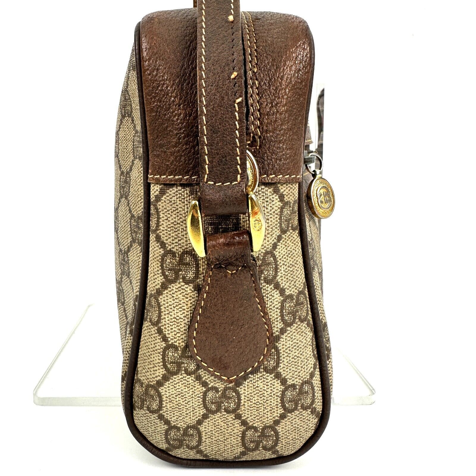 Gucci Sherry Shoulder Bag - Brown, PVC/Leather
