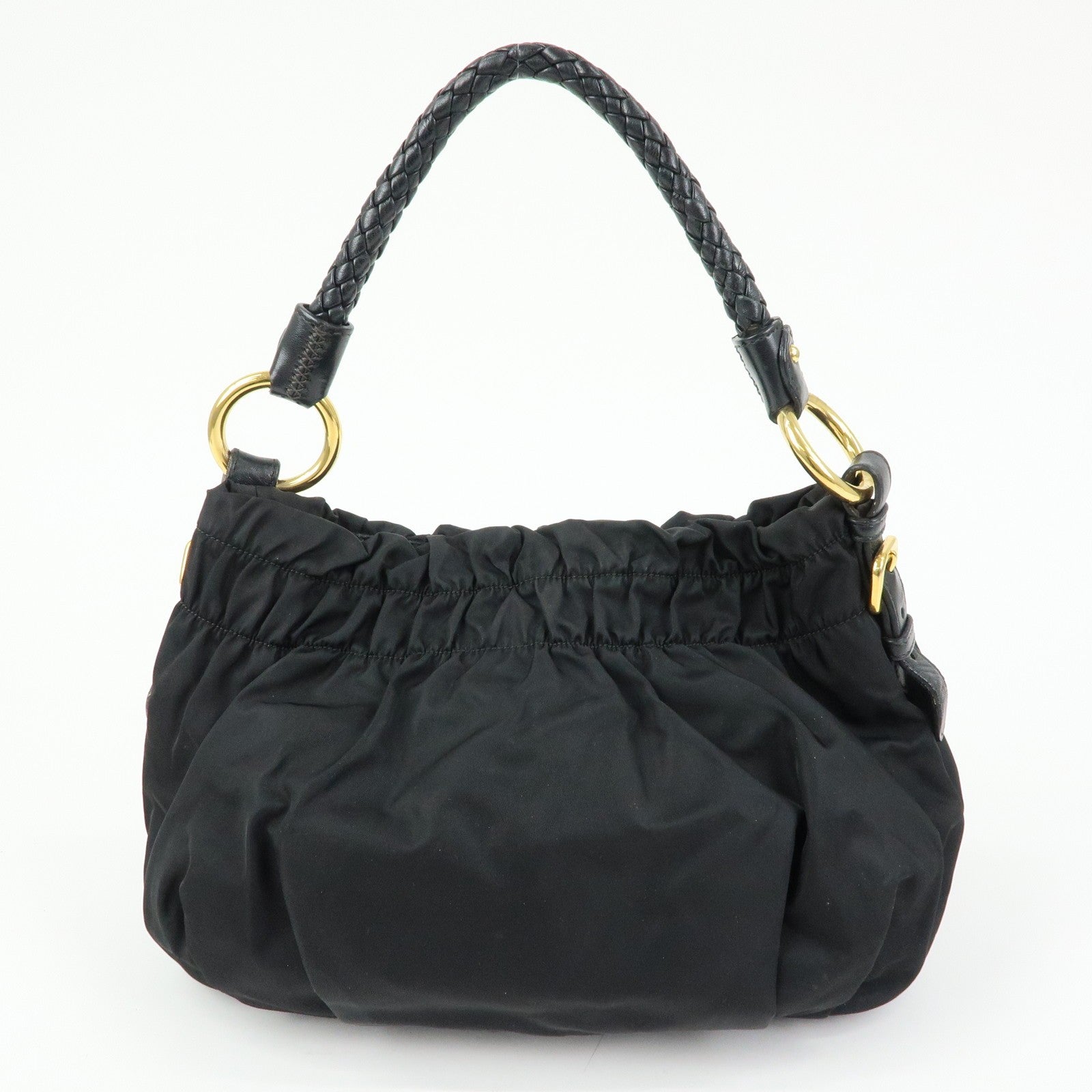 Prada Ribbon Shoulder Bag - Black, Nylon and Leather