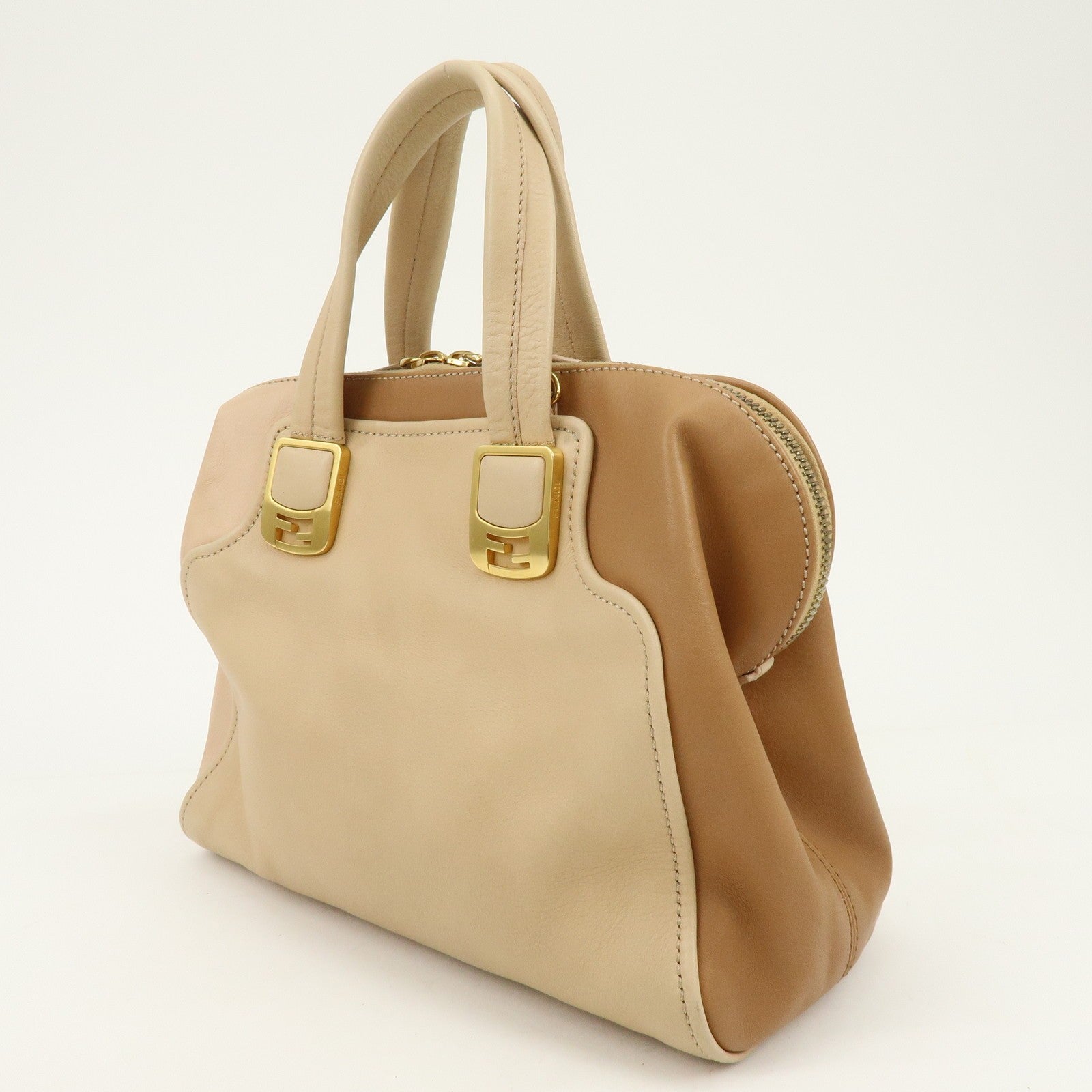 Fendi Hand Bag - Beige, Leather