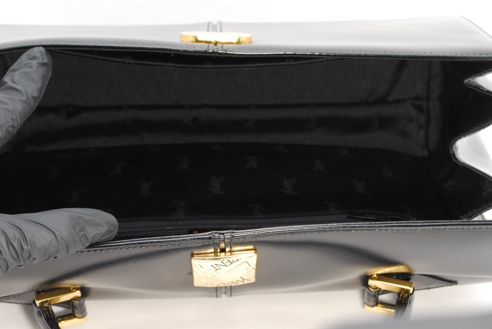 Saint Laurent Yves Saint Laurent Tote Hand Bag - Black, Leather