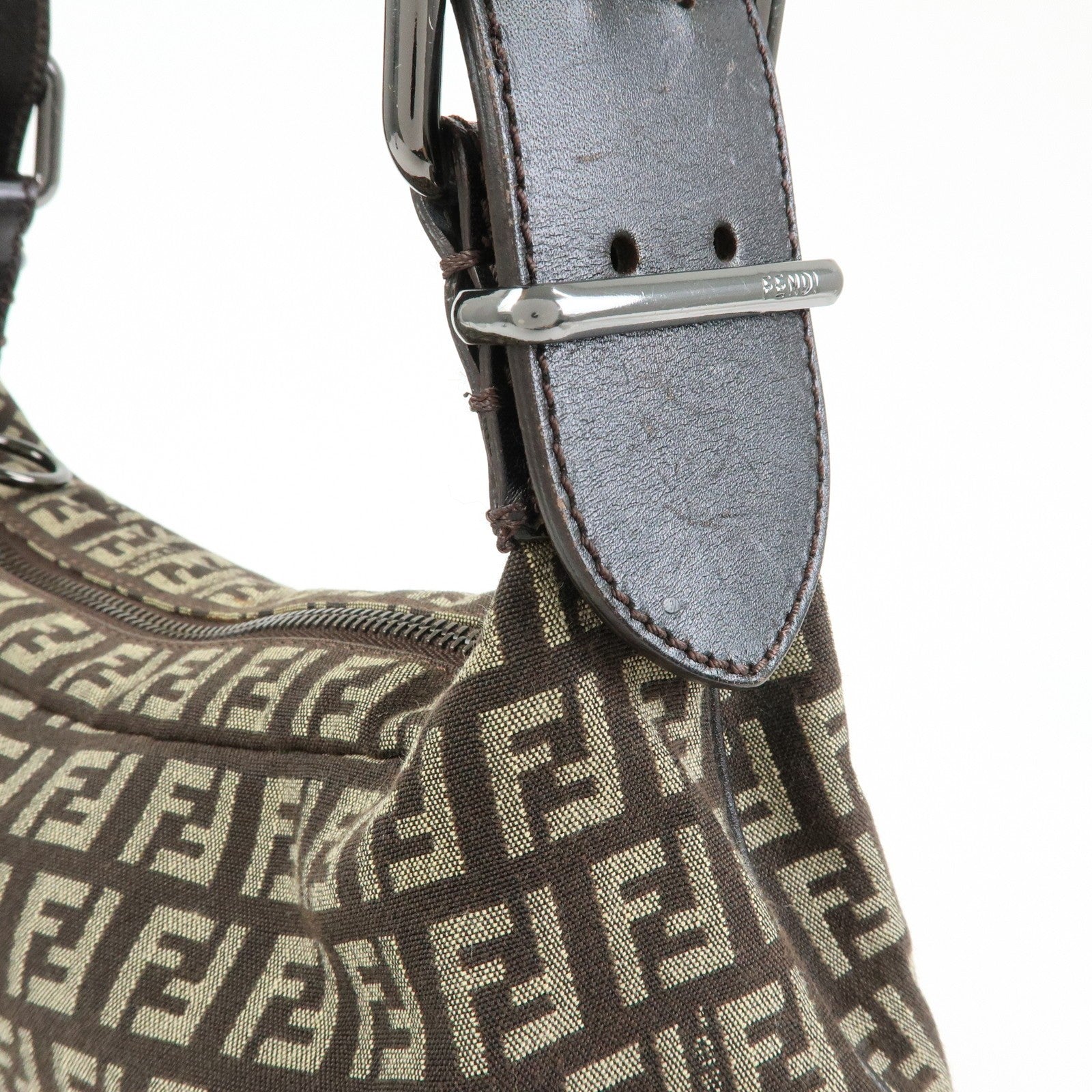 Fendi Shoulder Bag - Dark Brown, Canvas and Leather