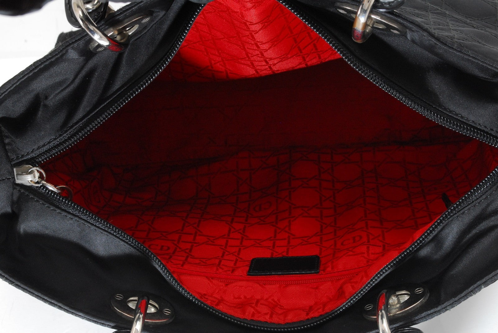 Christian Dior Lady Dior Tote Hand Bag - Black, Nylon