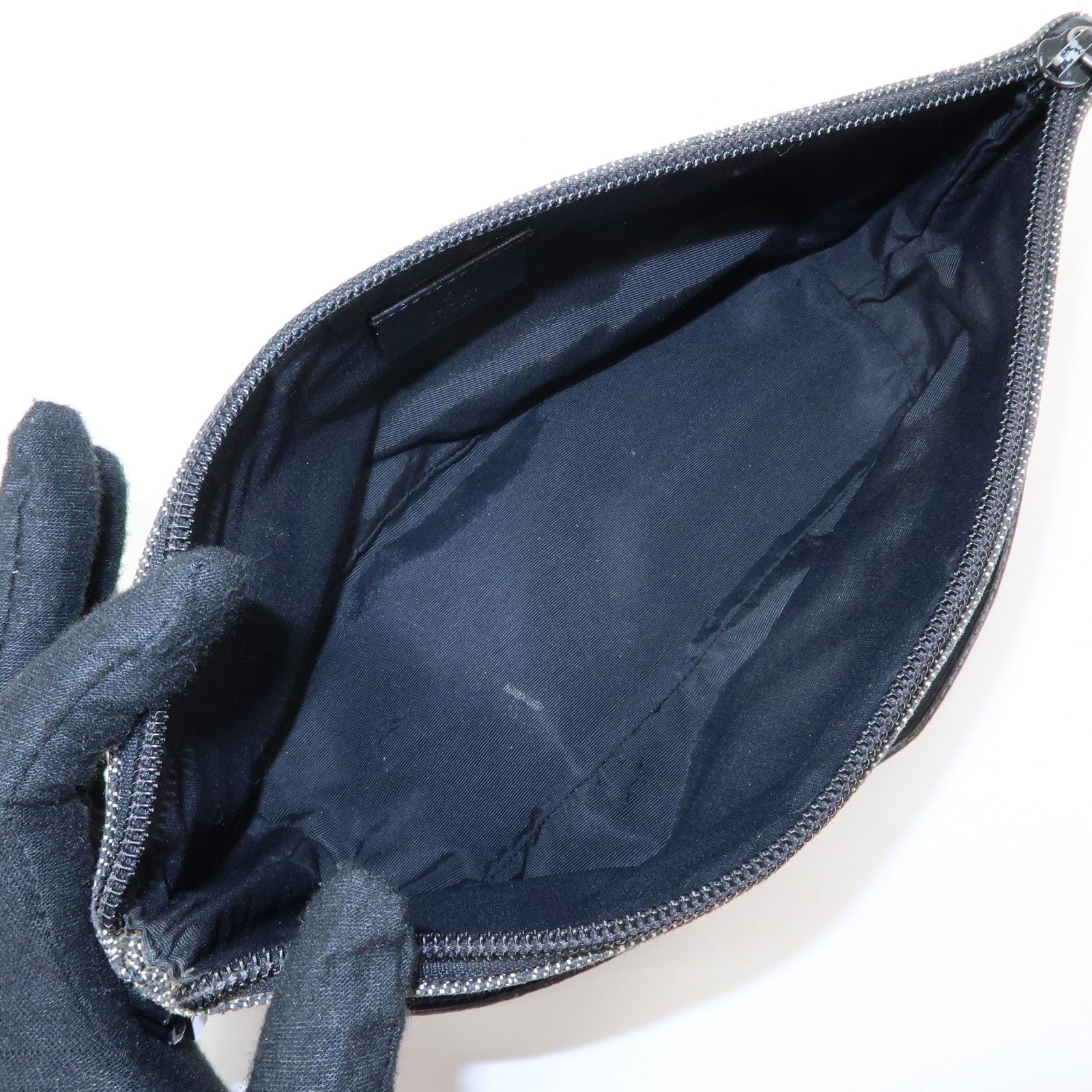 Gucci Boat Bag Accessory Pouch - Black, GG Canvas Leather