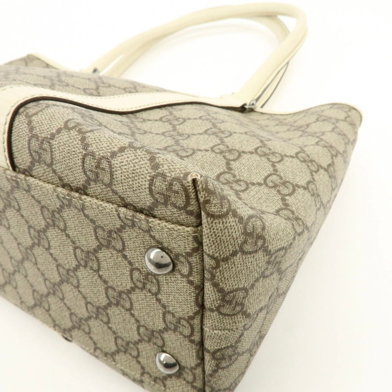 GUCCI GG Canvas Leather Shoulder Bag Tote Bag
