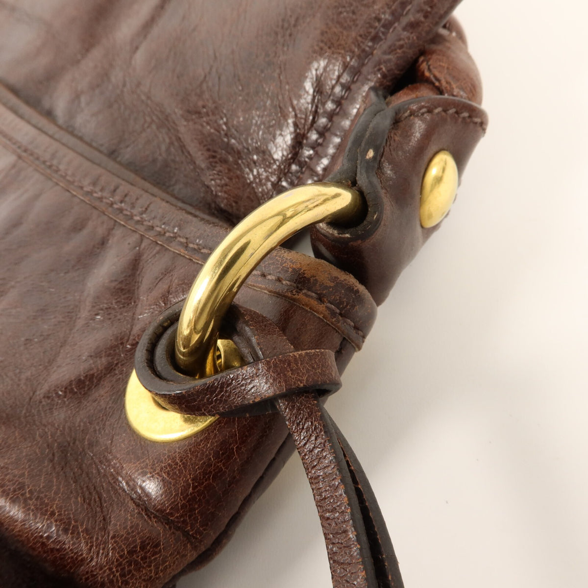 Miu Miu GHW 2 Way Shoulder Bag - Brown, Calfskin Leather