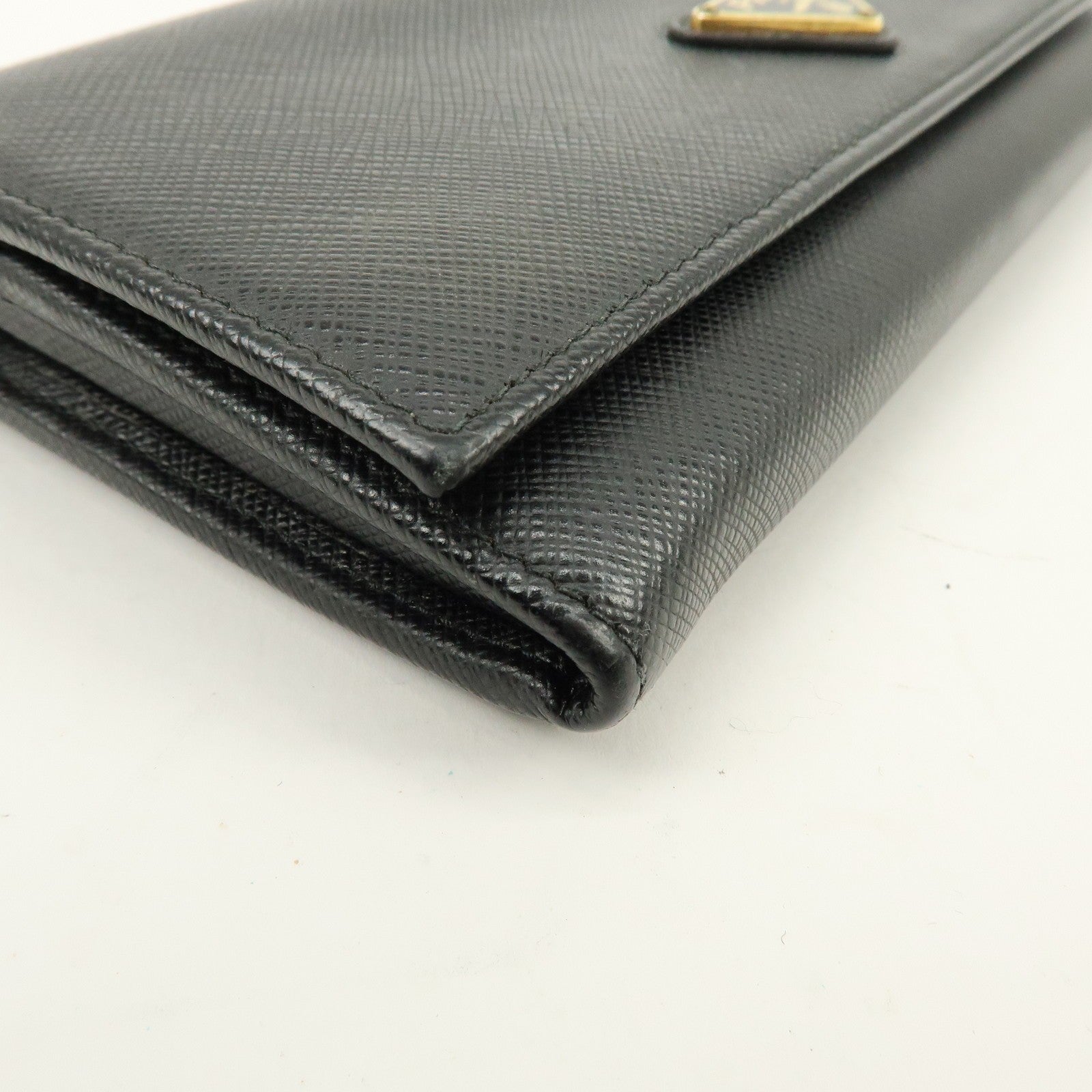 Prada Triangle Logo Wallet - Black, Saffiano Leather