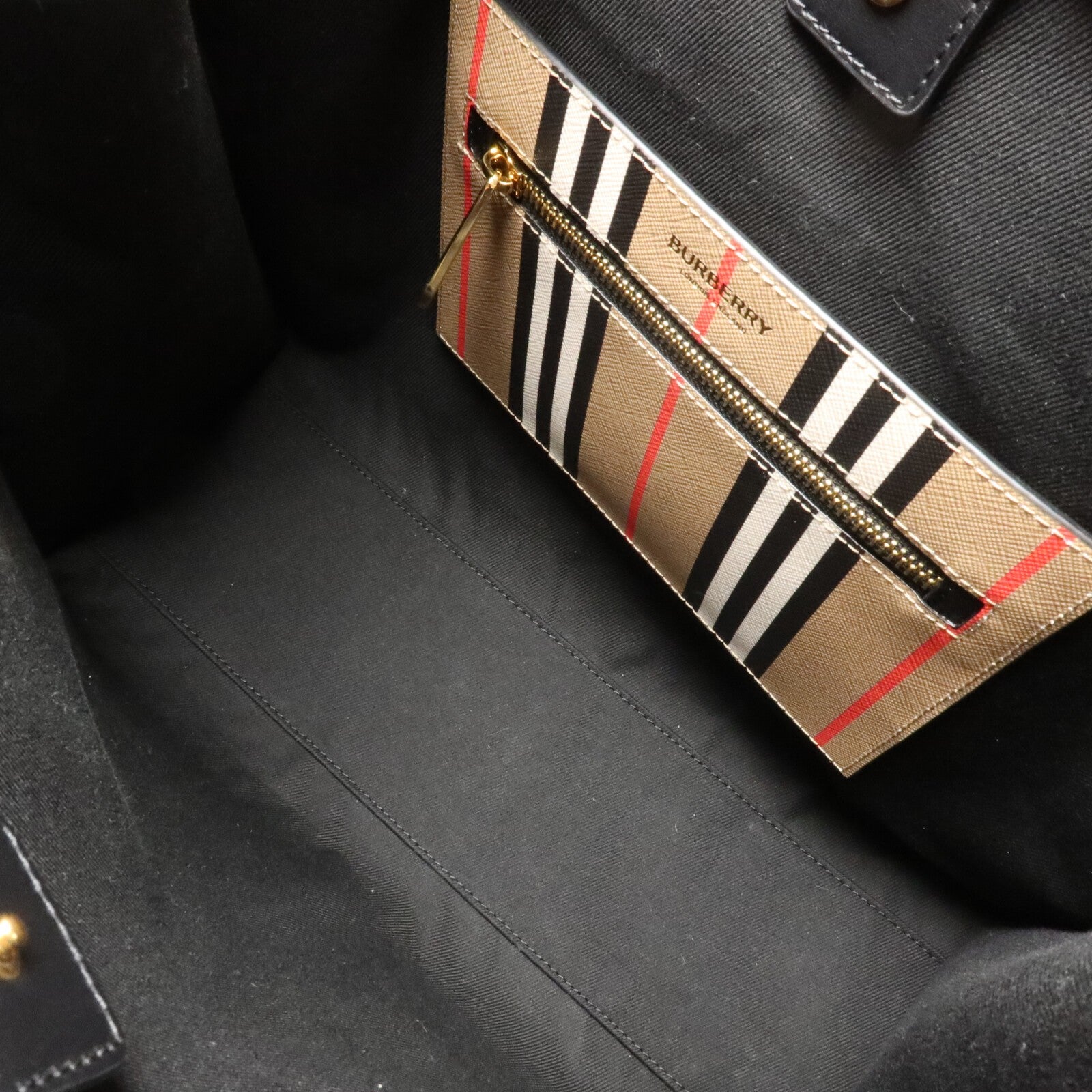Burberry Tote Bag - Beige/Black/Brown, PVC Coated Canvas