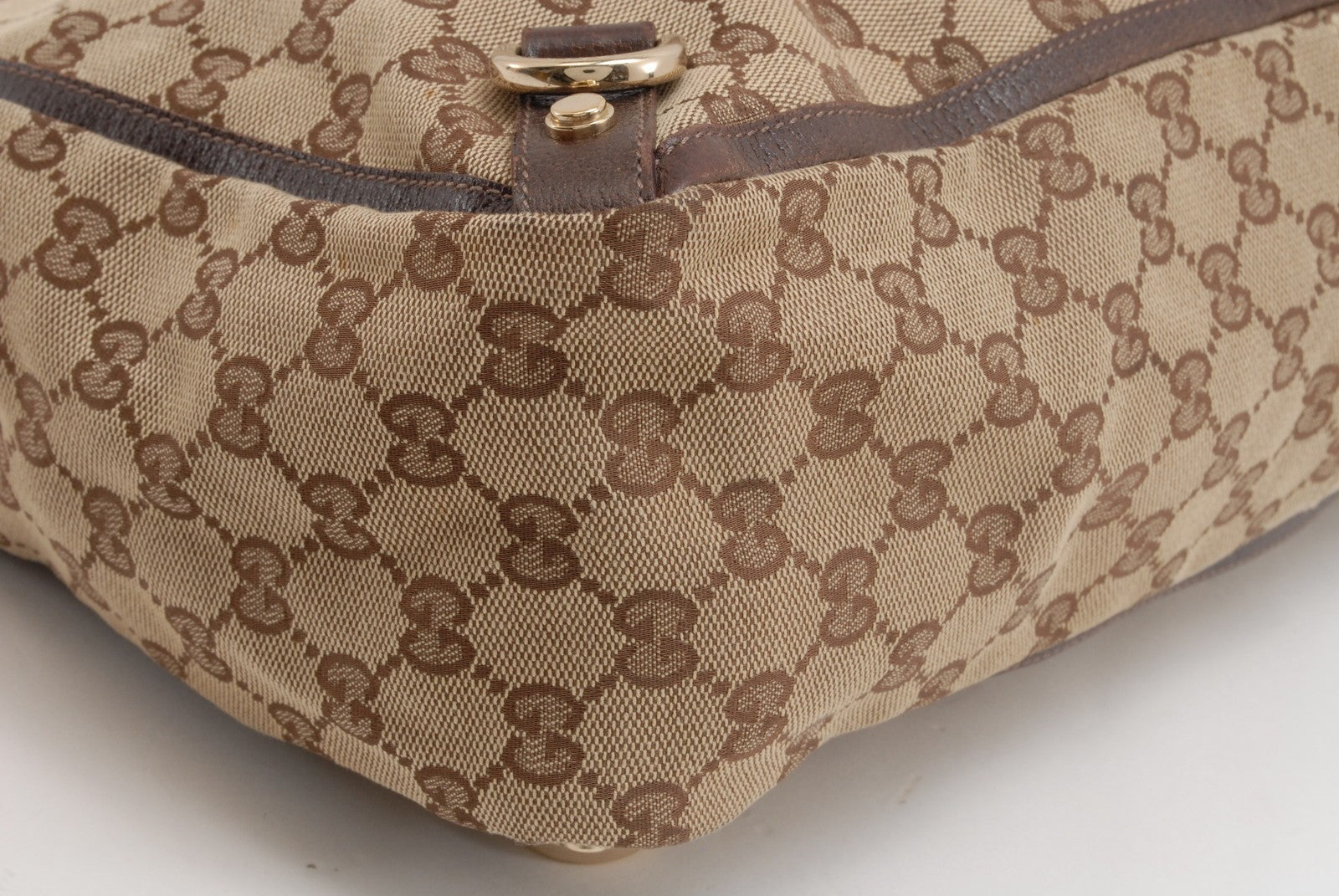 Gucci GG Canvas Tote Bag - Beige Brown, Canvas Leather