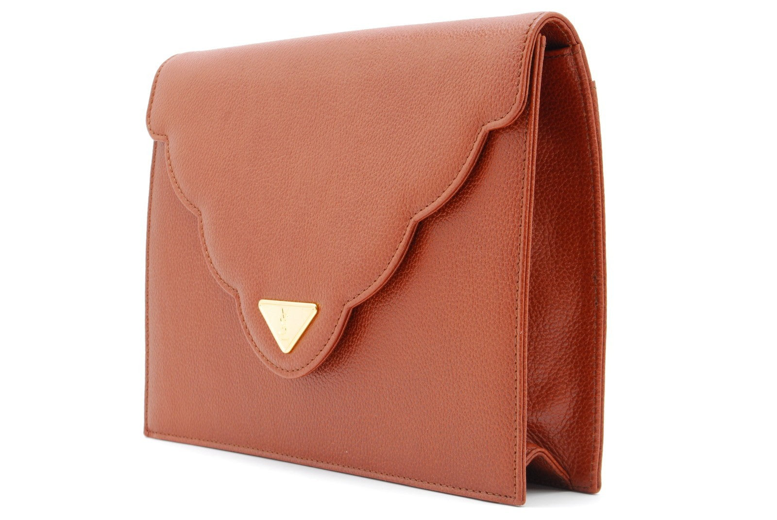 Saint Laurent Vintage Clutch - Brown, Leather