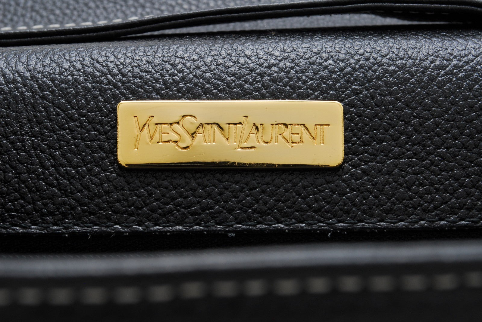 Saint Laurent Yves Shoulder Tote Stitch Bag - Black, Leather