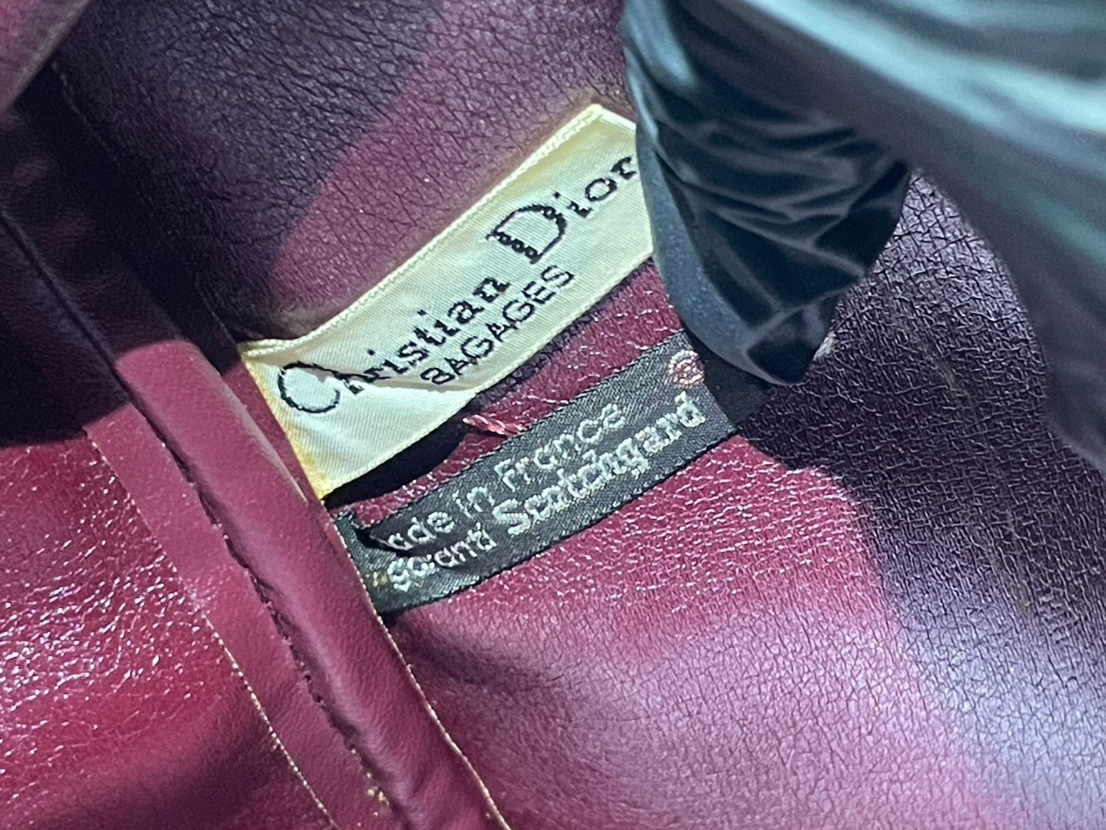 Christian Dior Trotter Boston Hand Bag - Burgundy Red, Canvas