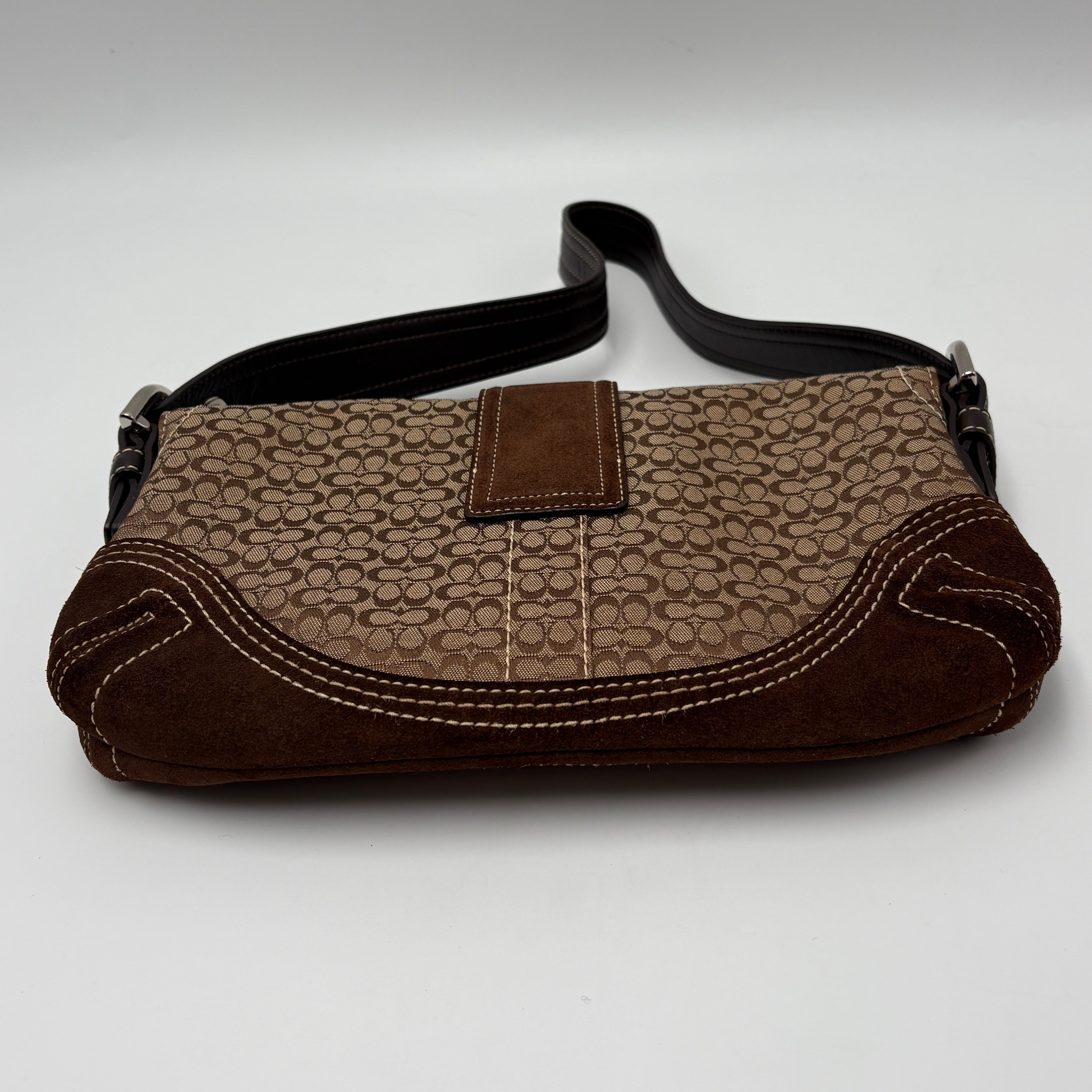 COACH SIGNATURE SUEDE BAG