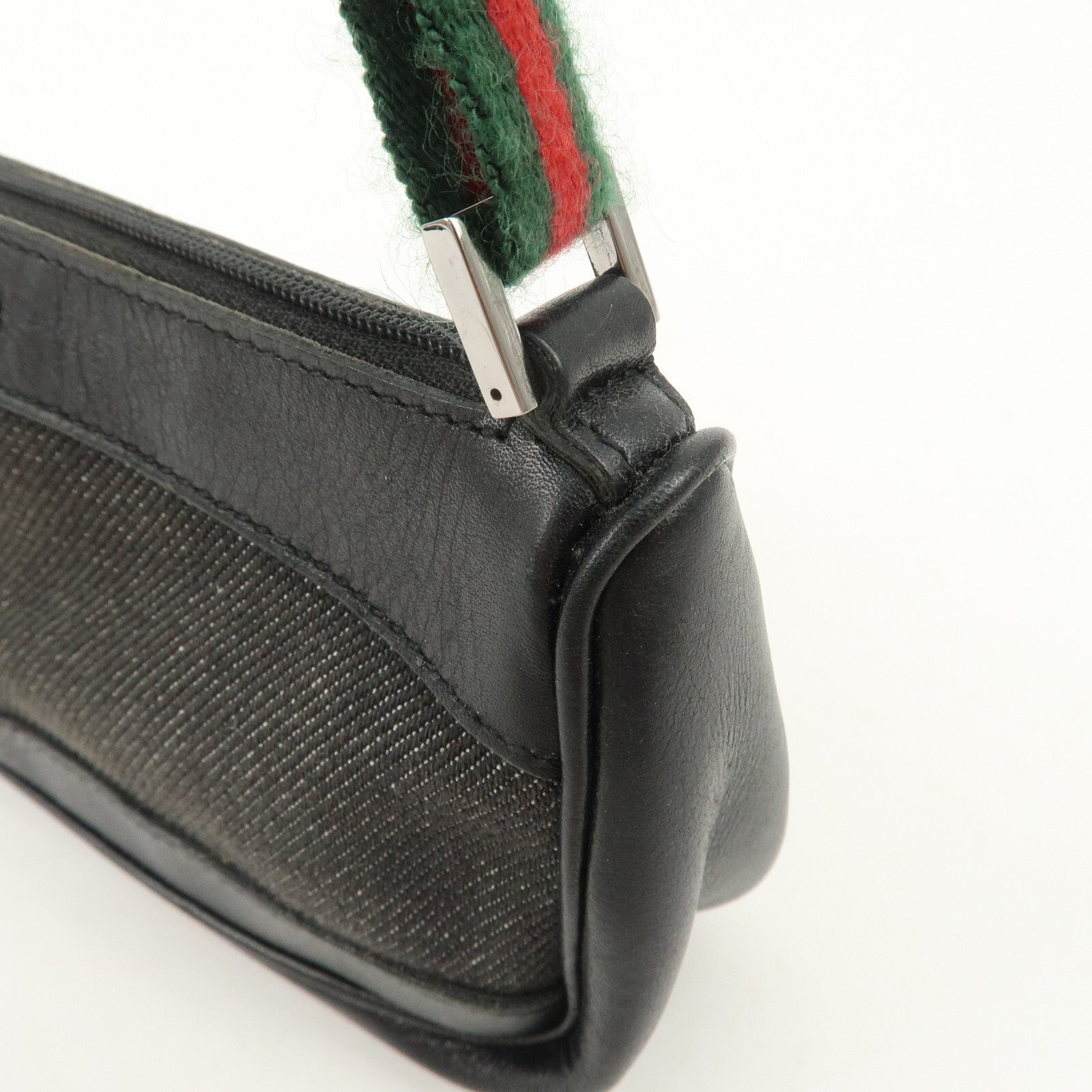 Gucci Sherry Accessory Pouch - Black, Canvas, Leather