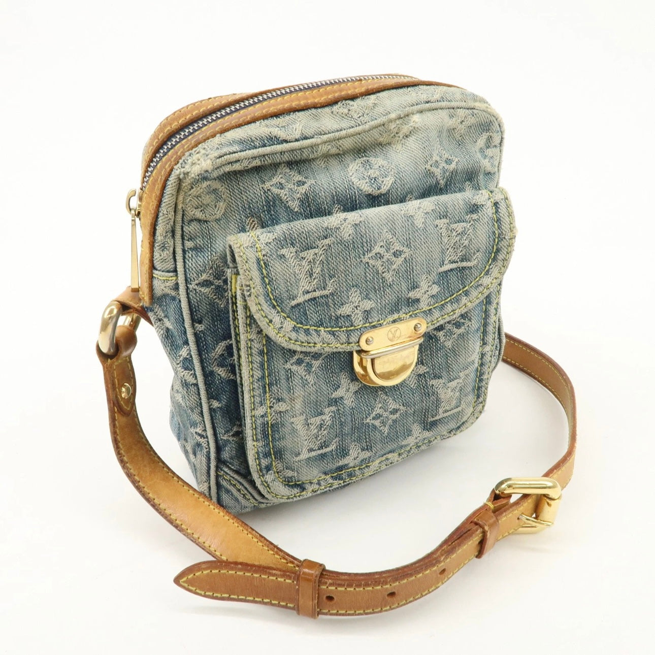 Louis Vuitton Monogram Denim Camera Bag Shoulder Bag Blue