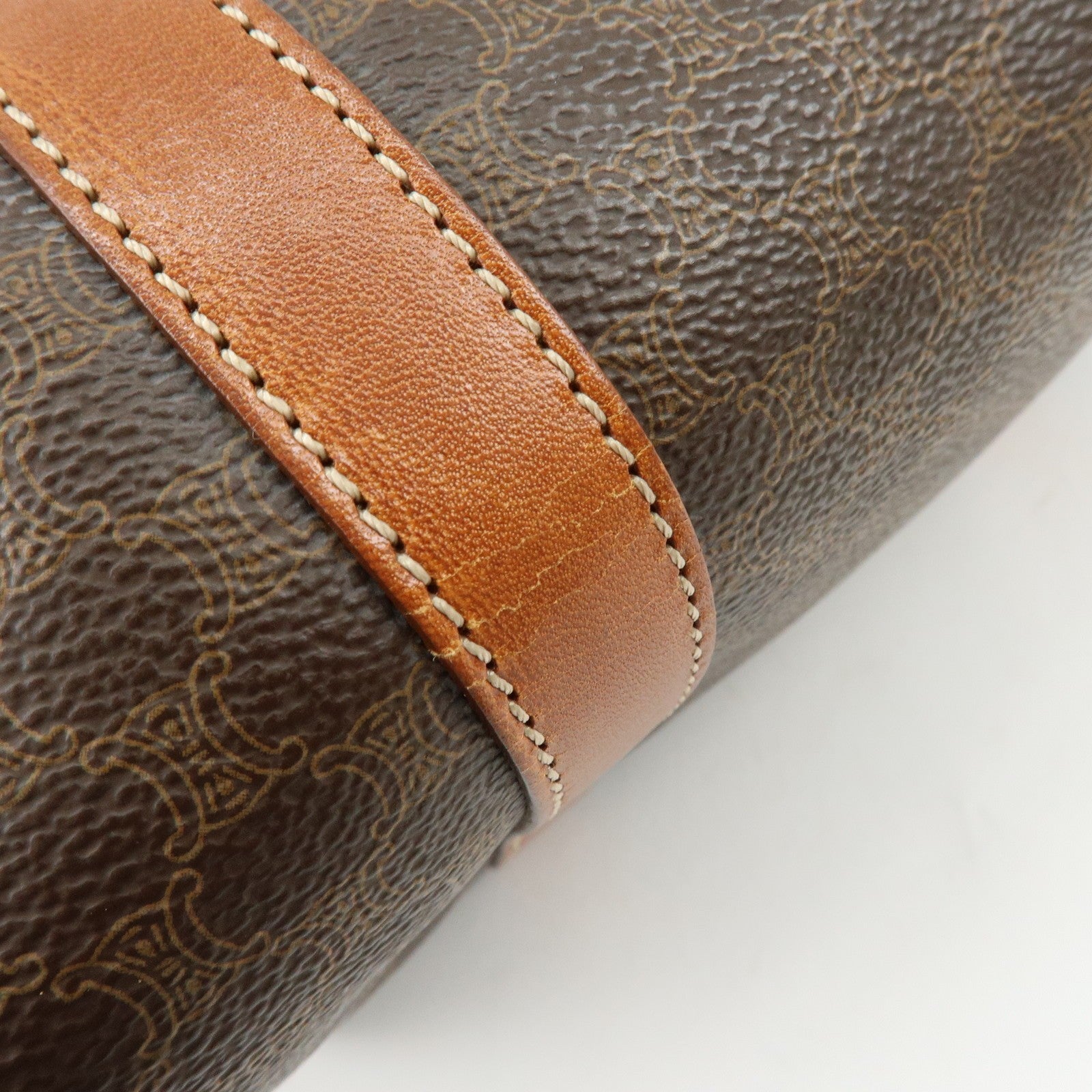 Celine Macadam Logo 2Way Boston Hand Bag - Brown, PVC Leather
