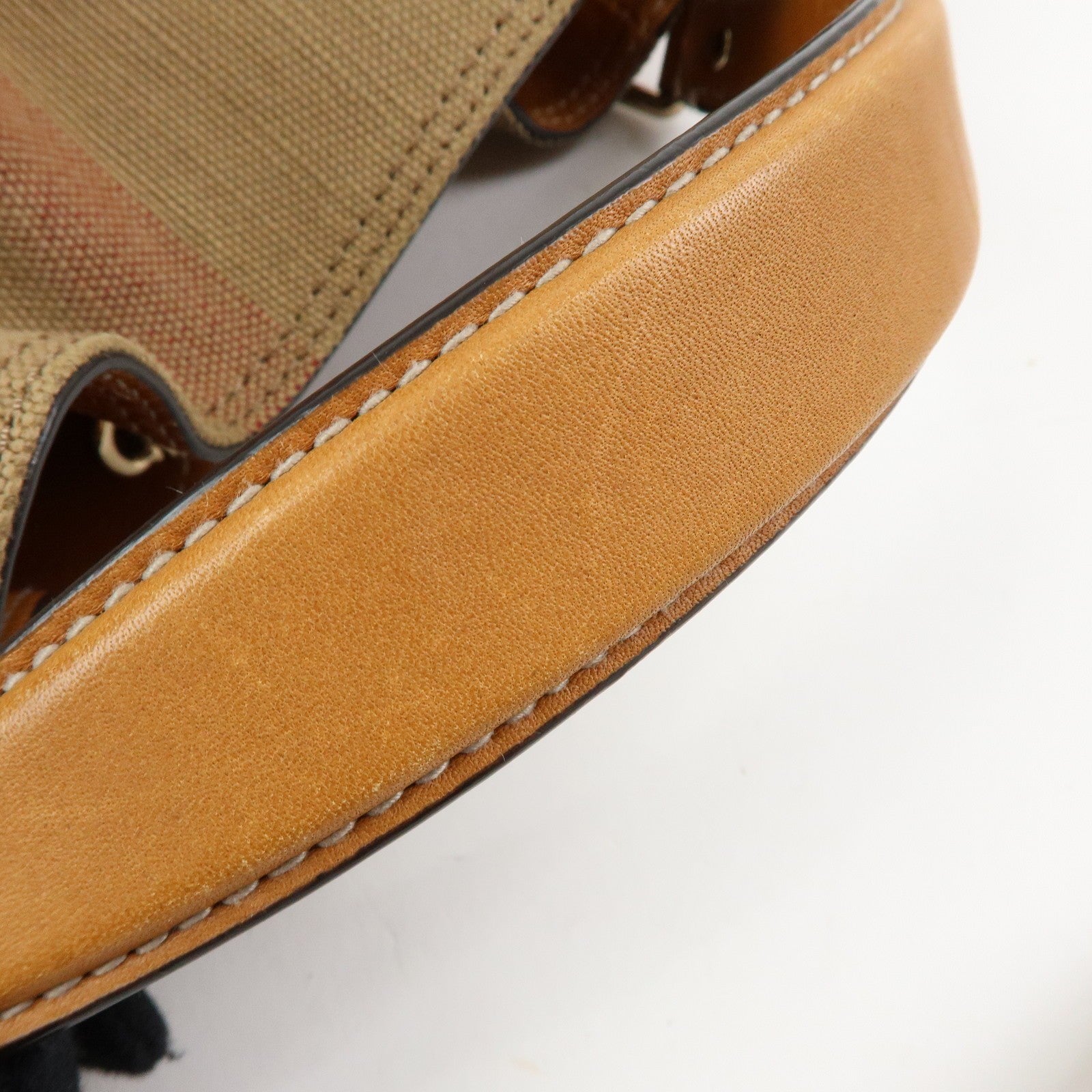 Burberry 2way Bag Shoulder Bag - Beige, Canvas and Leather