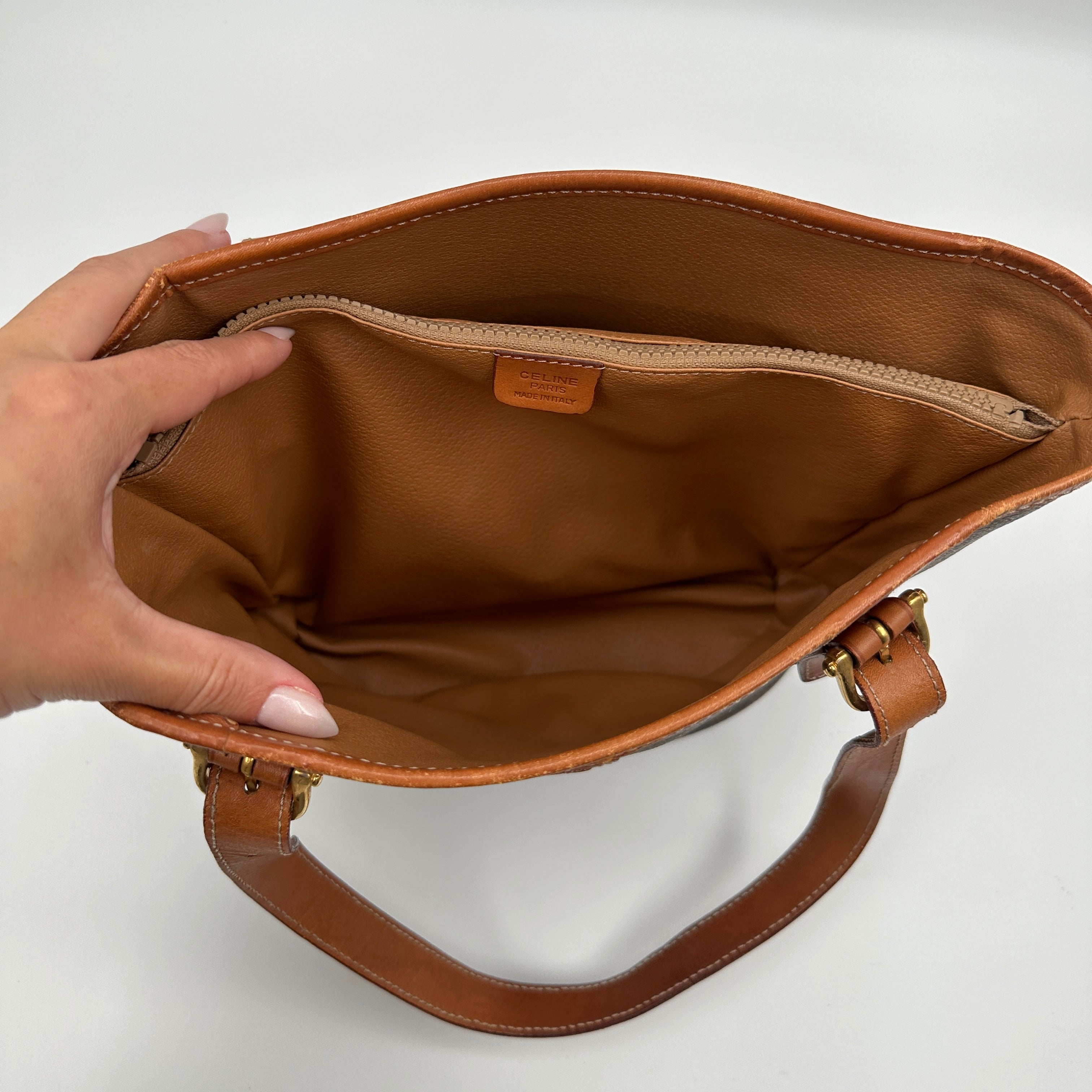 Bucket Tote Bag Macadam Pattern Triomphe
