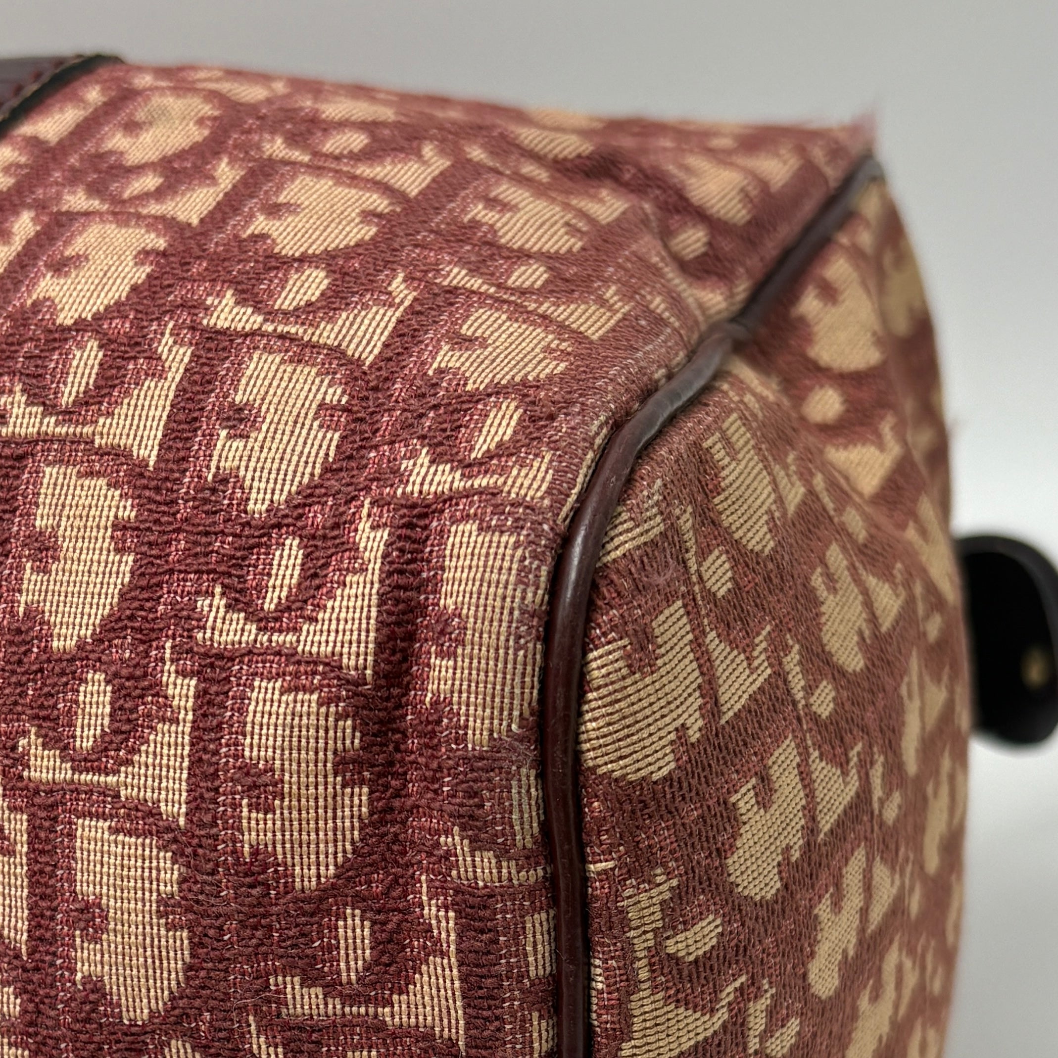 Christian Dior Trotter Boston Bag Burgundy