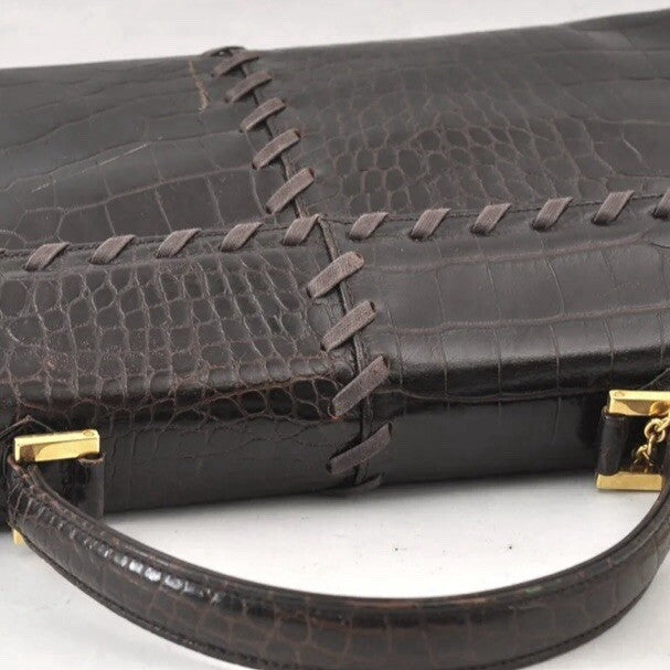 Saint Laurent Toto Handbag - Brown, Leather