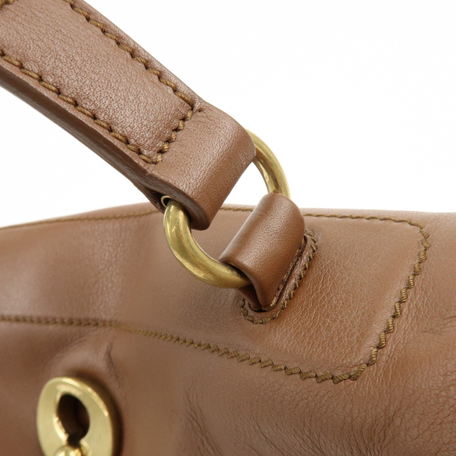 Saint Laurent Hand Bag - Brown, Leather and Canvas
