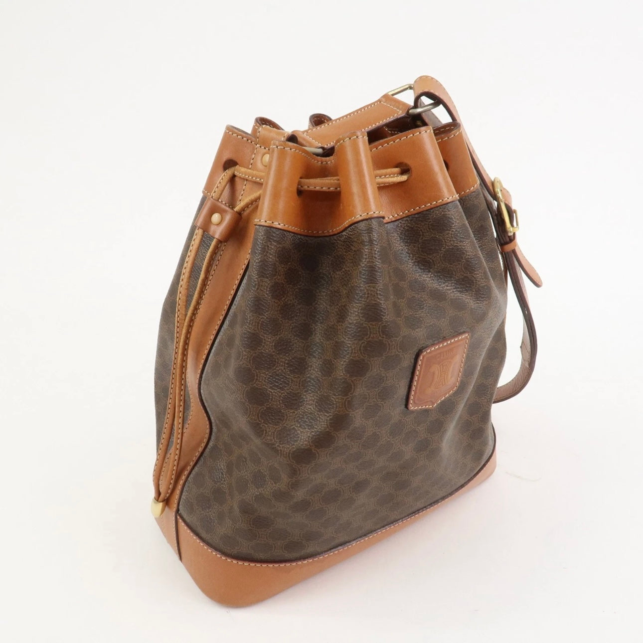 CELINE Macadam Bucket Drawstring Shoulder Bag