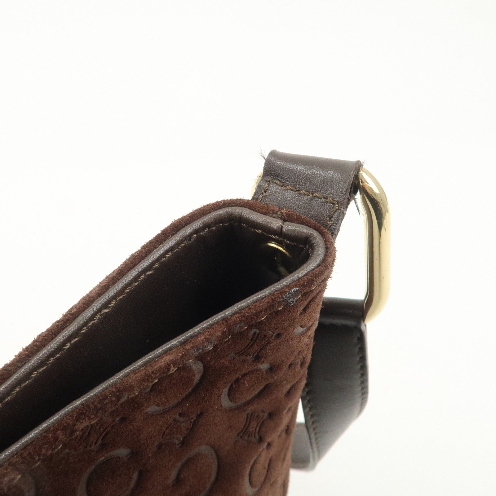 Celine C Macadam Shoulder Bag - Brown, Suede Leather