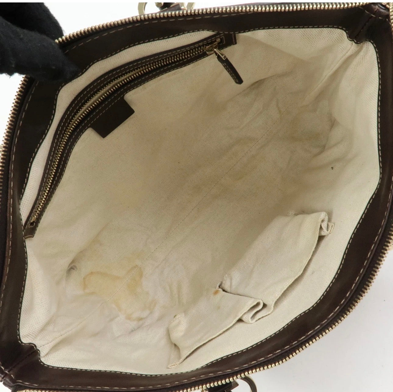 GUCCI Interlocking G Lovely Heart Canvas Tote Bag Beige