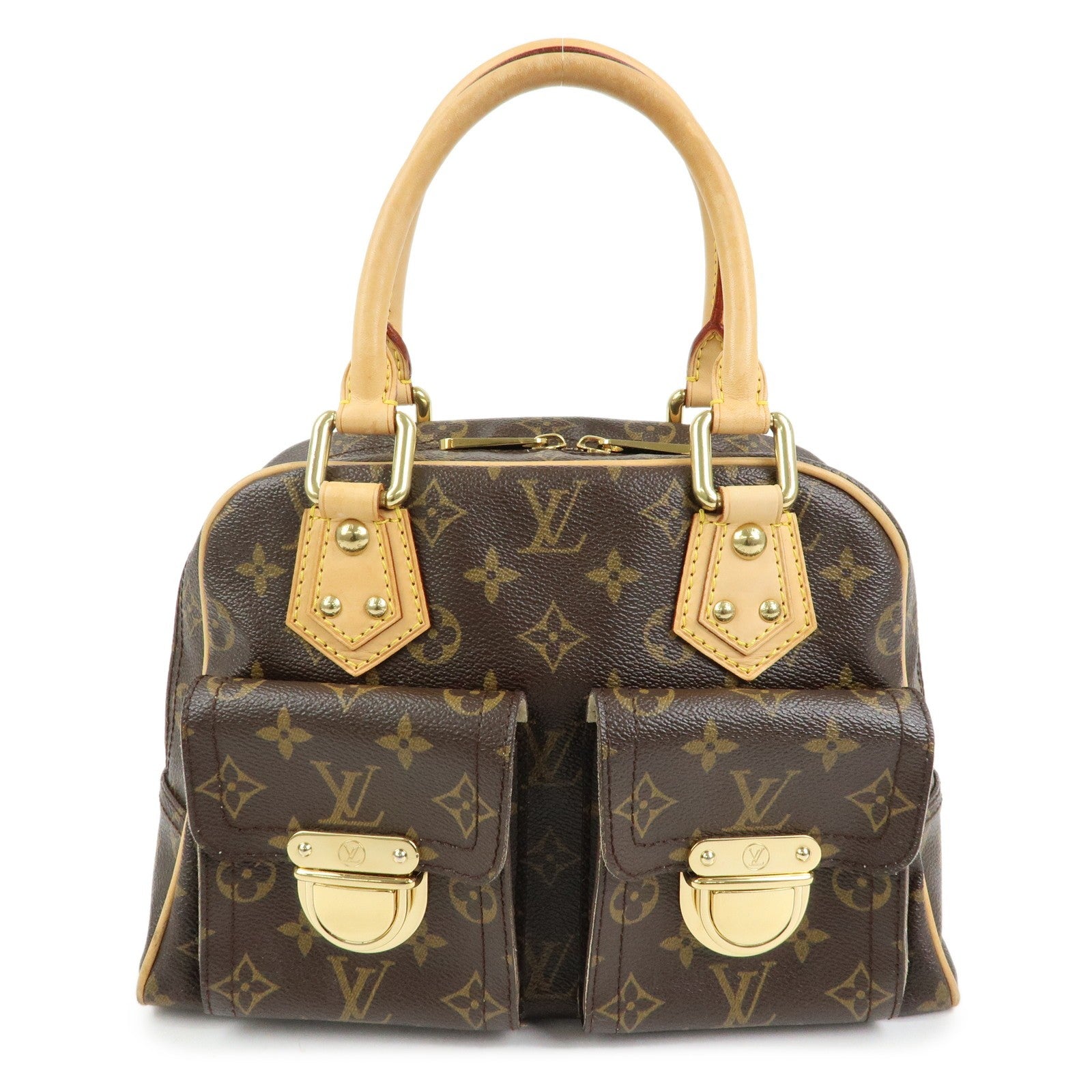 Louis Vuitton Monogram Manhattan PM Hand Bag Brown
