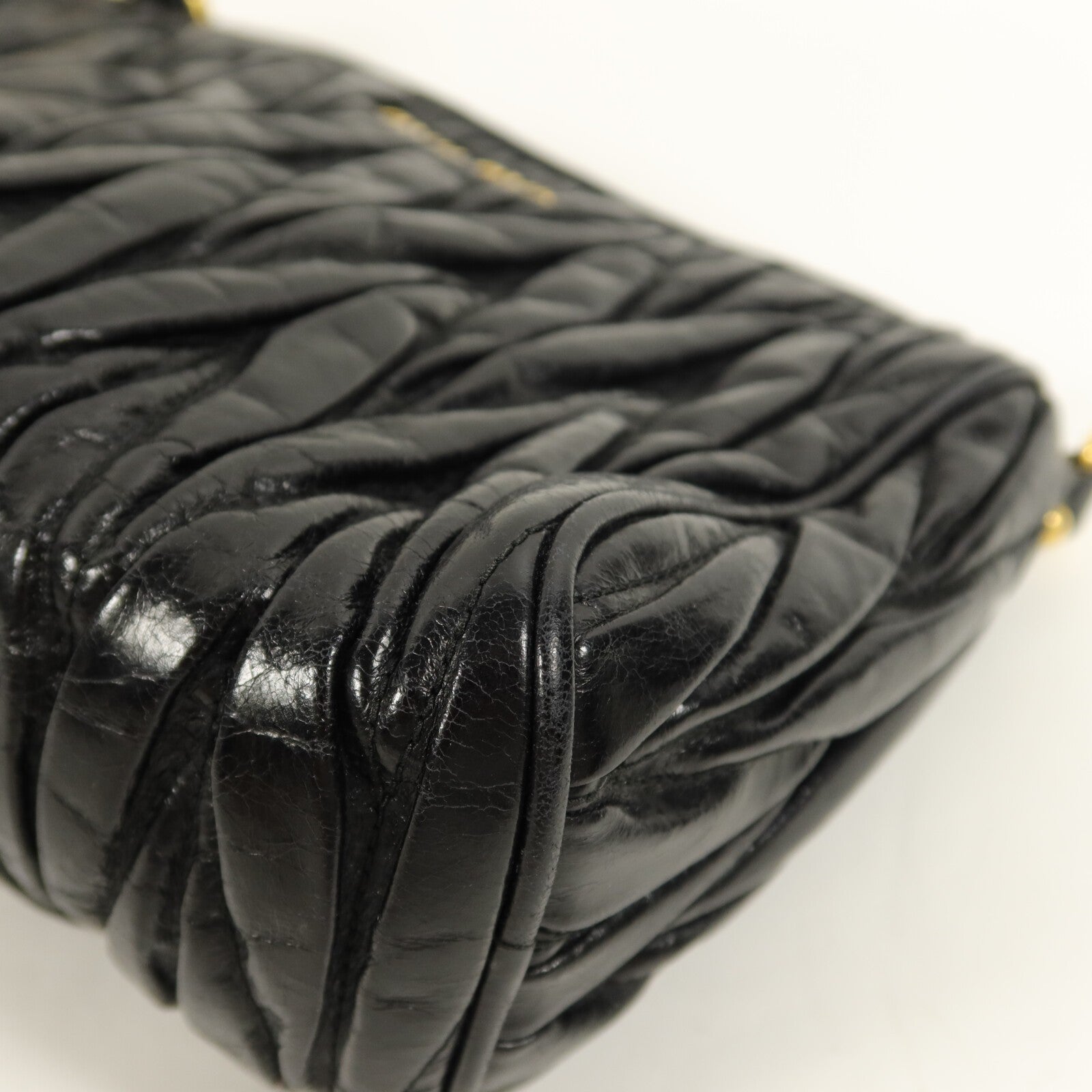 Miu Miu GHW Shoulder Bag - Black, Lambskin Leather