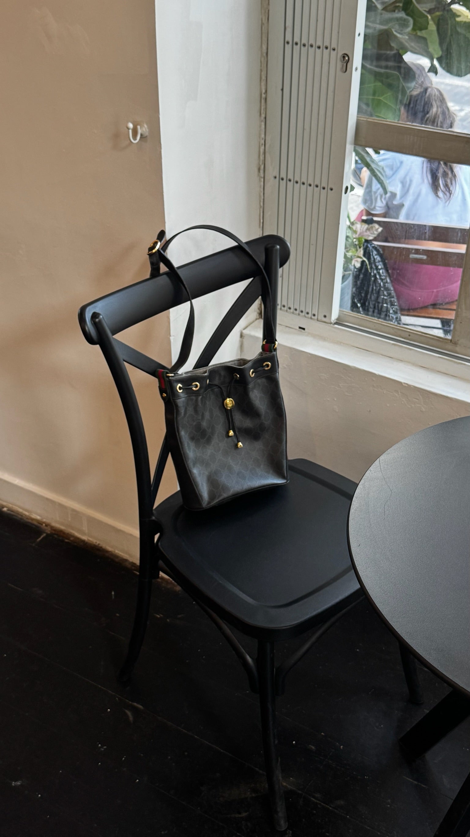 Gucci Sherry Line GG Shoulder Bag - Black, Leather