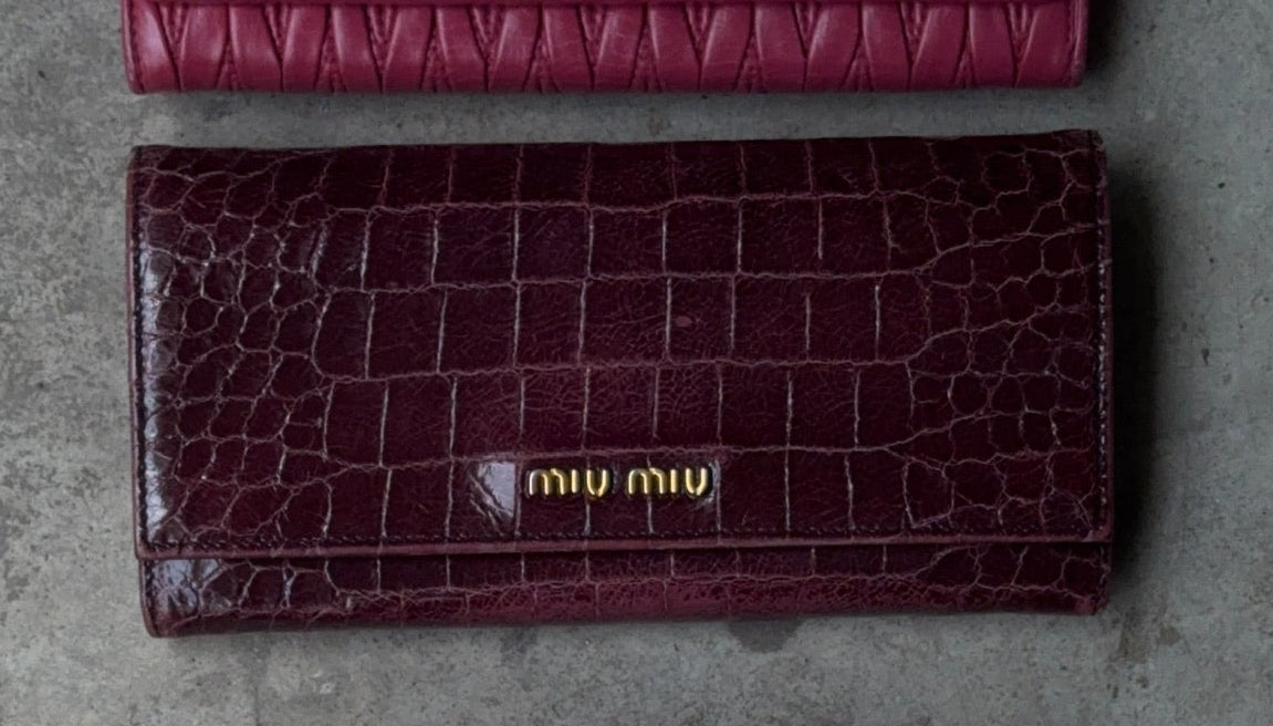 Miu Miu Croco purple wallet
