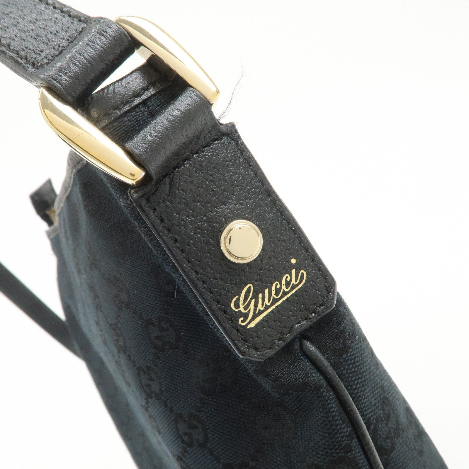 Gucci Abbey Shoulder Bag - Black, GG Canvas, Leather