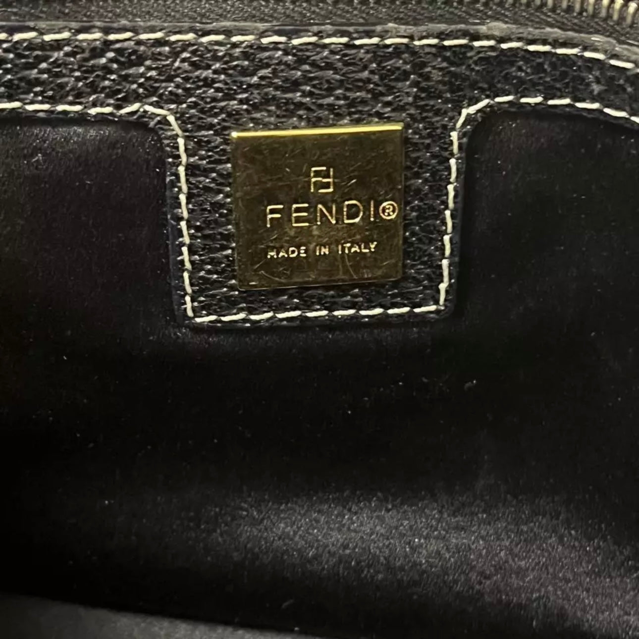 FENDI FF Mini Shoulder Bag Black Leather