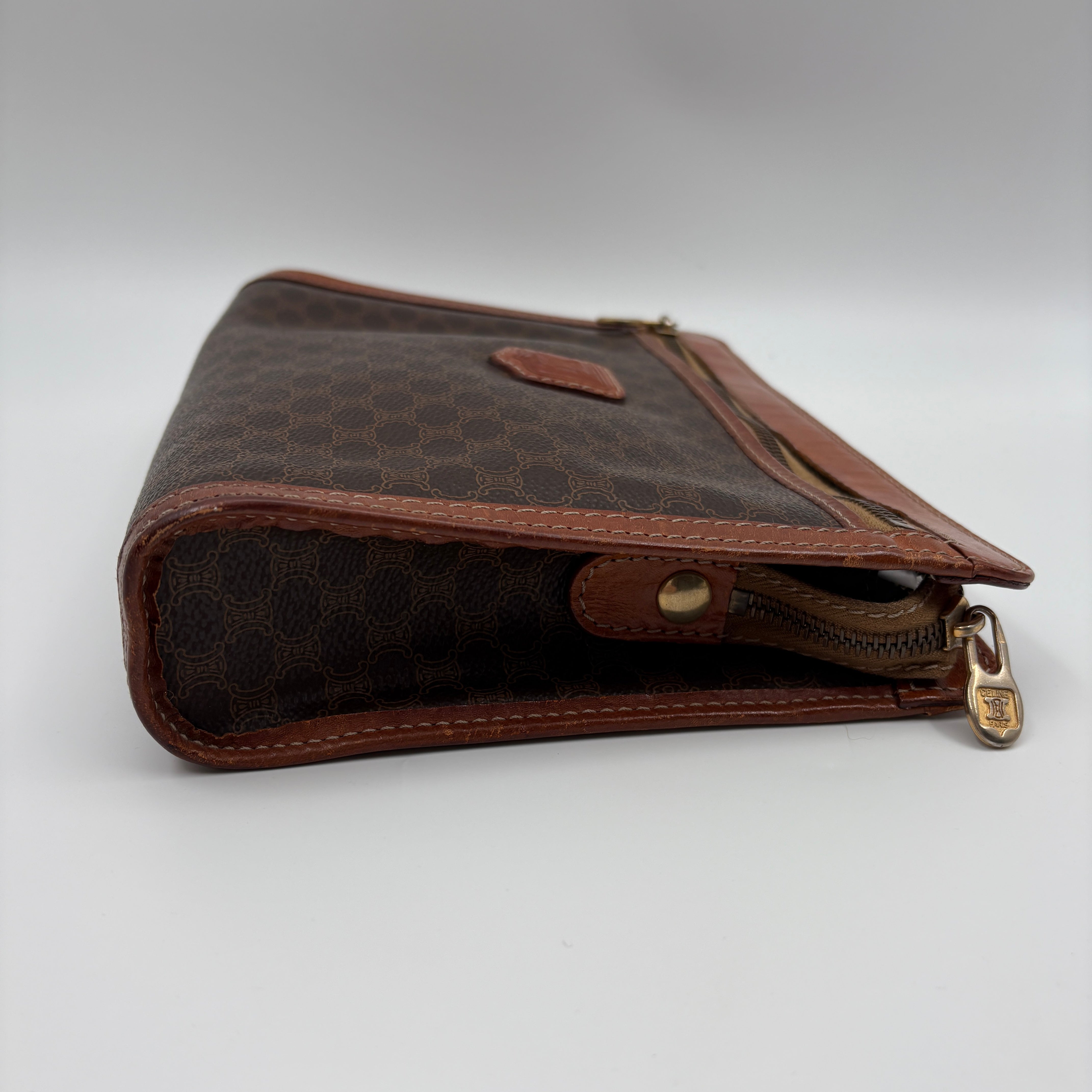 Celine Macadam brown clutch