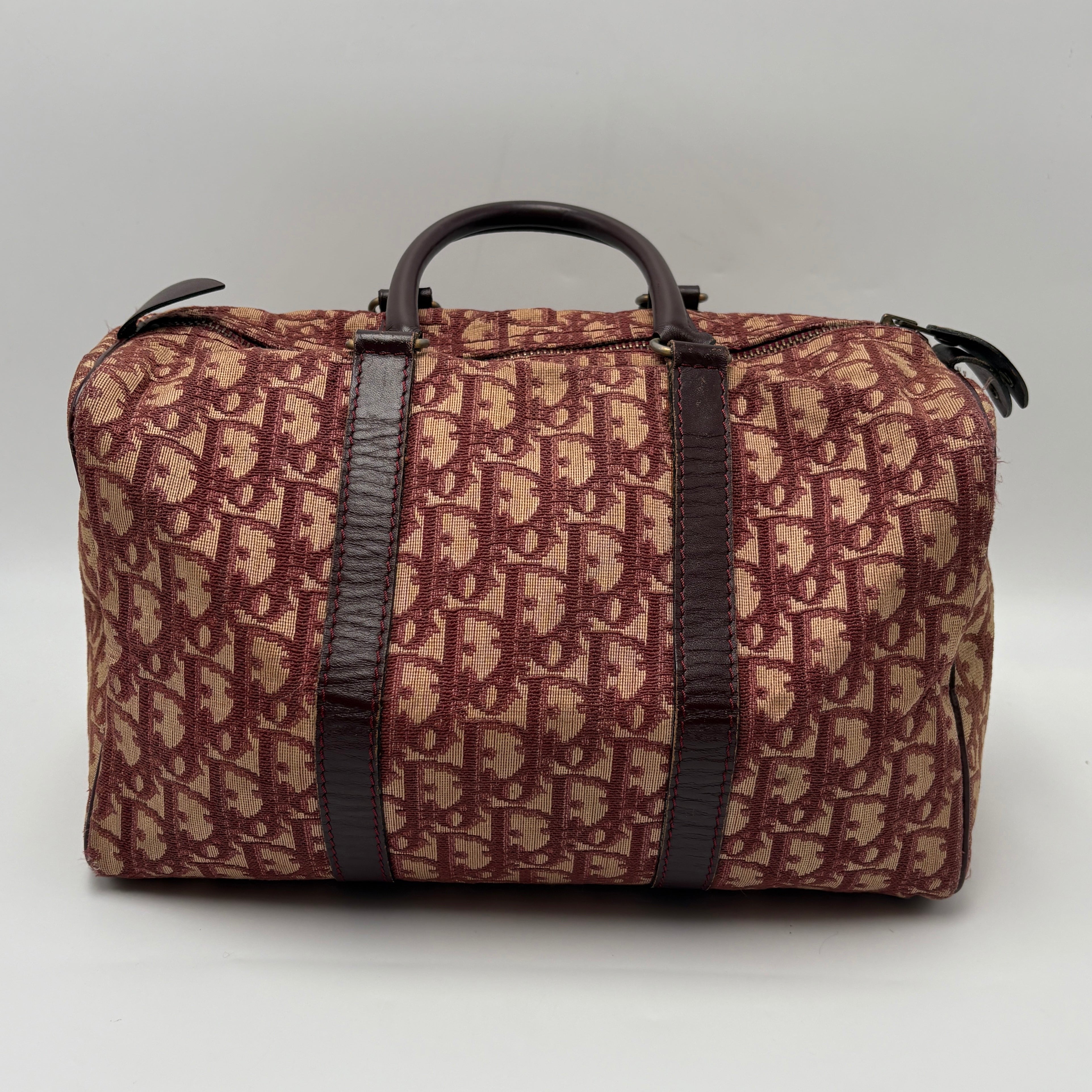 Christian Dior Trotter Boston Bag Burgundy